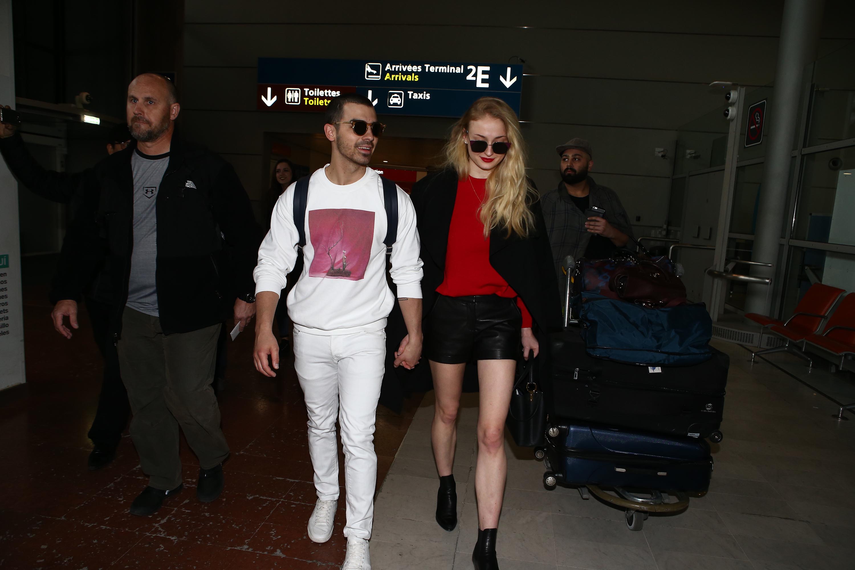 Sophie Turner arrives in Paris