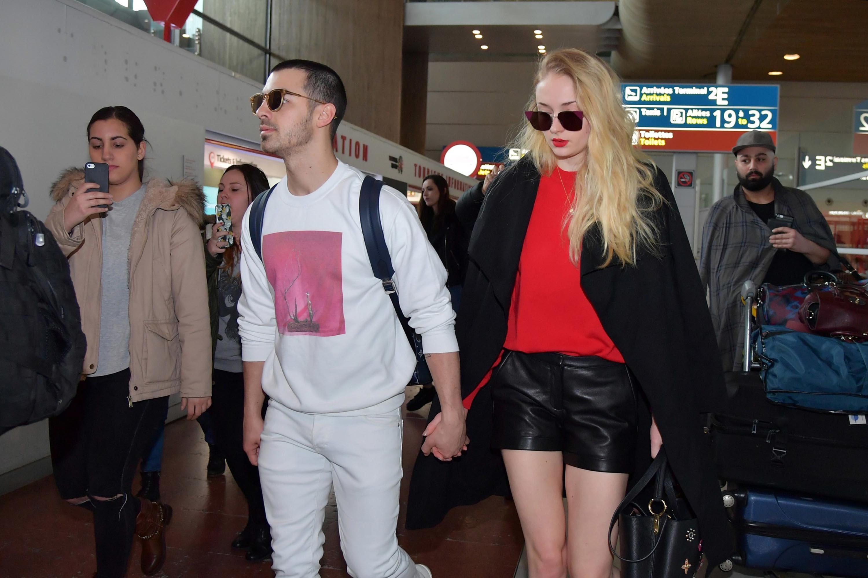 Sophie Turner arrives in Paris