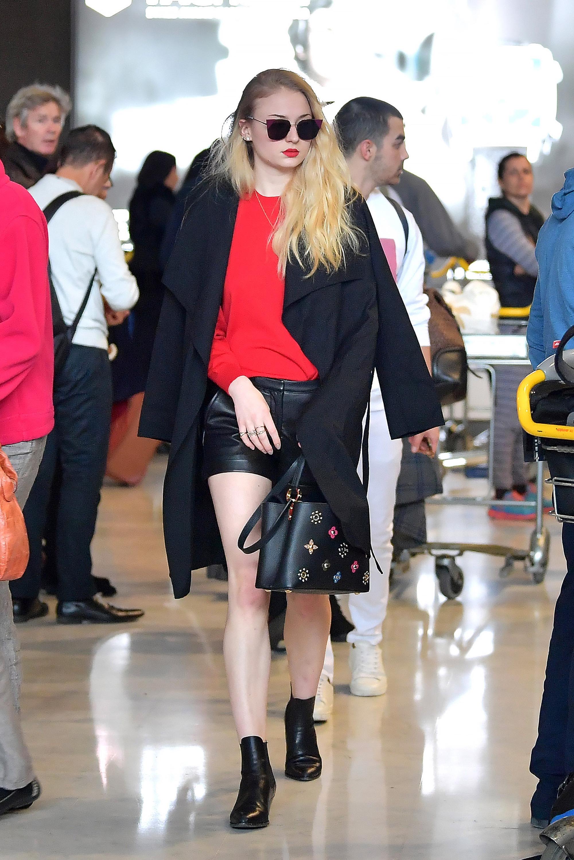 Sophie Turner arrives in Paris