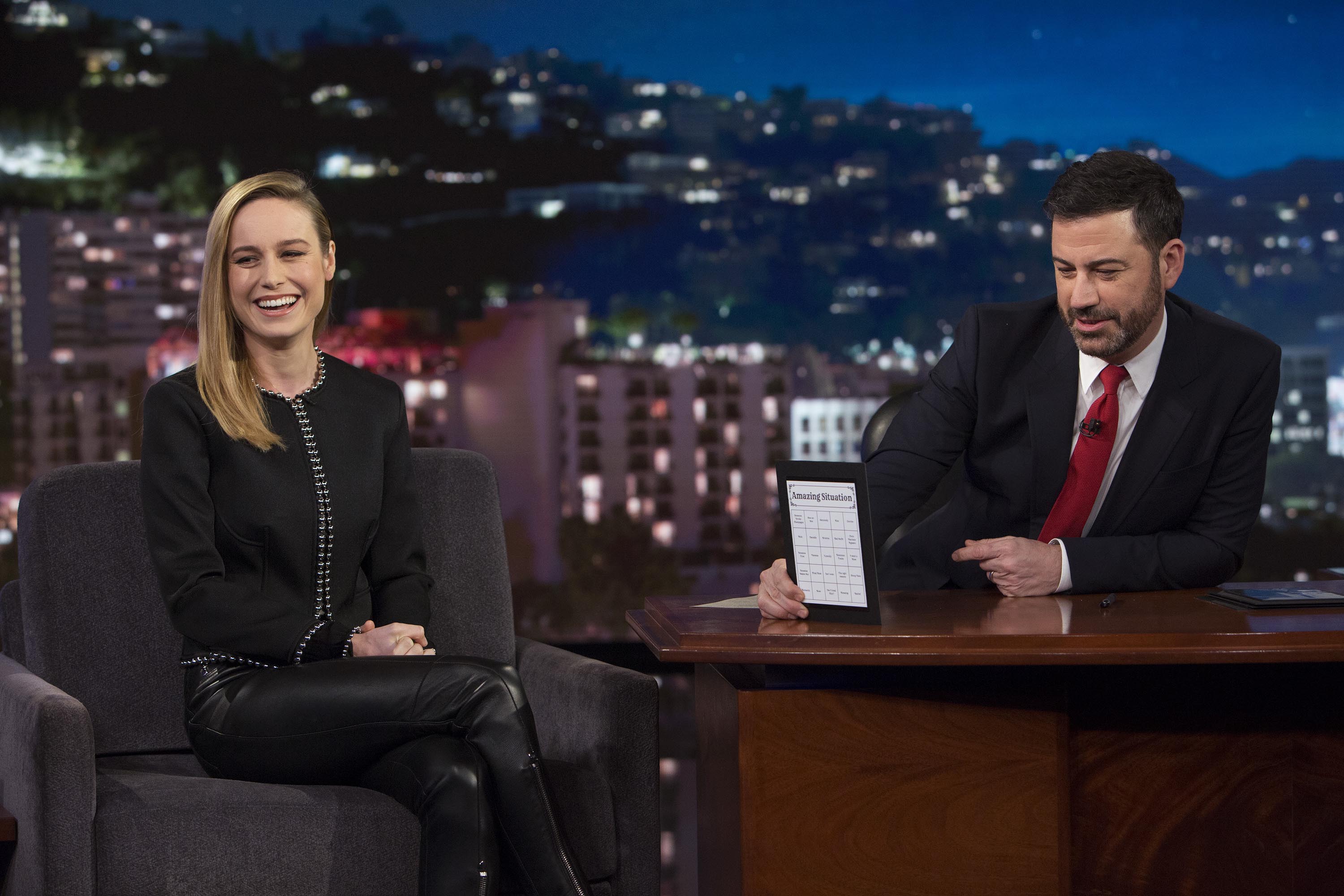 Brie Larson at Jimmy Kimmel Live