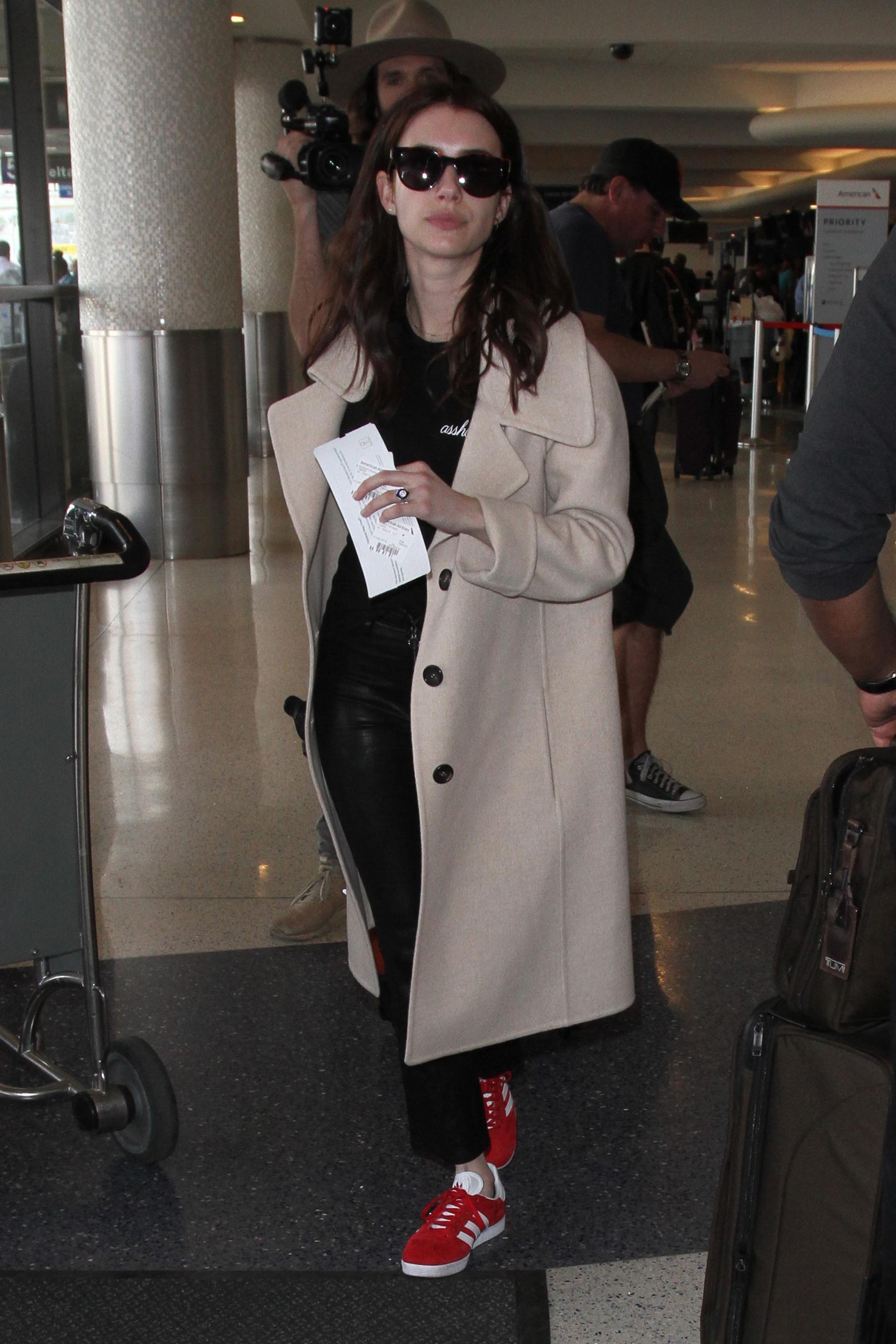 Emma Roberts is seen at LAX