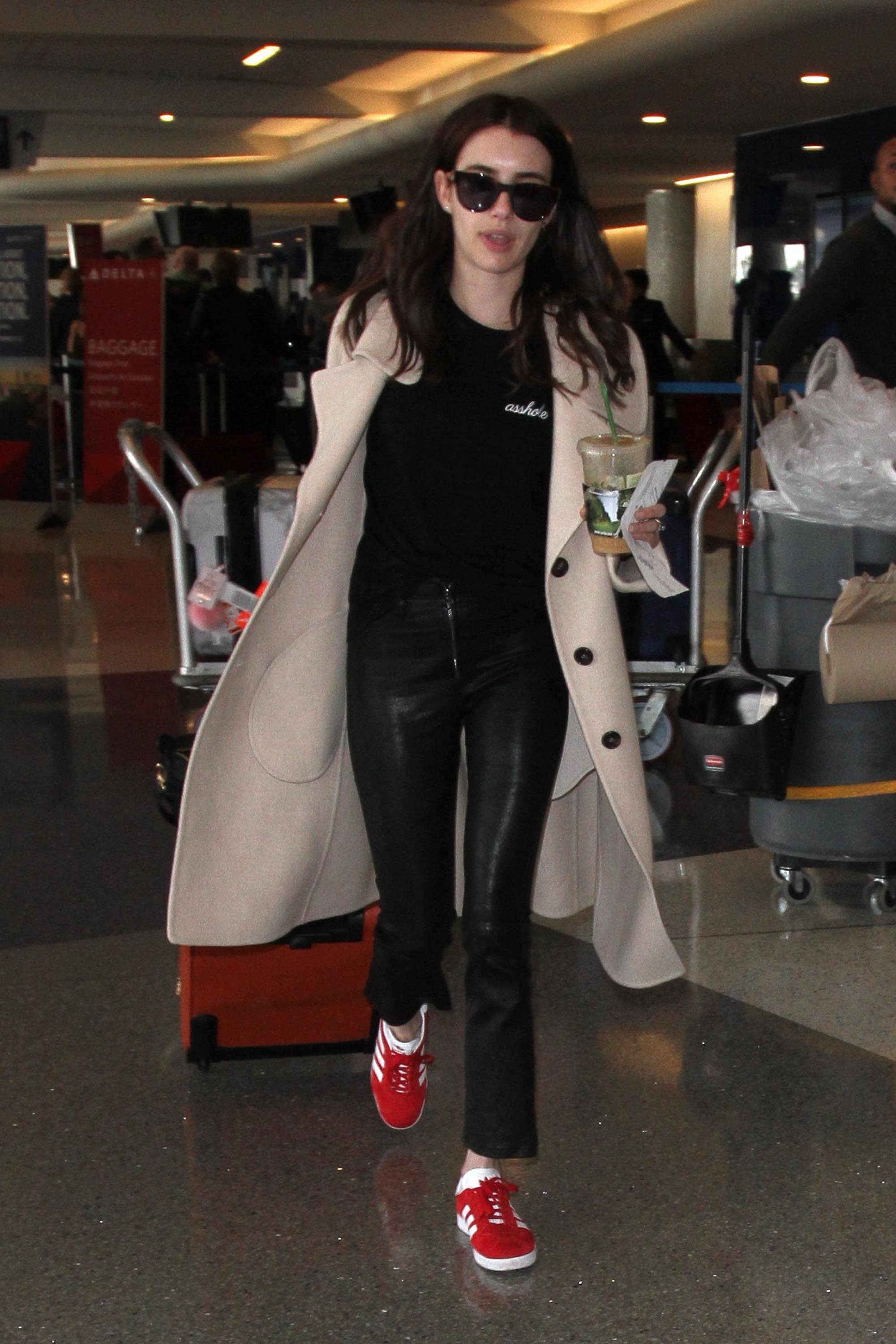 Emma Roberts is seen at LAX