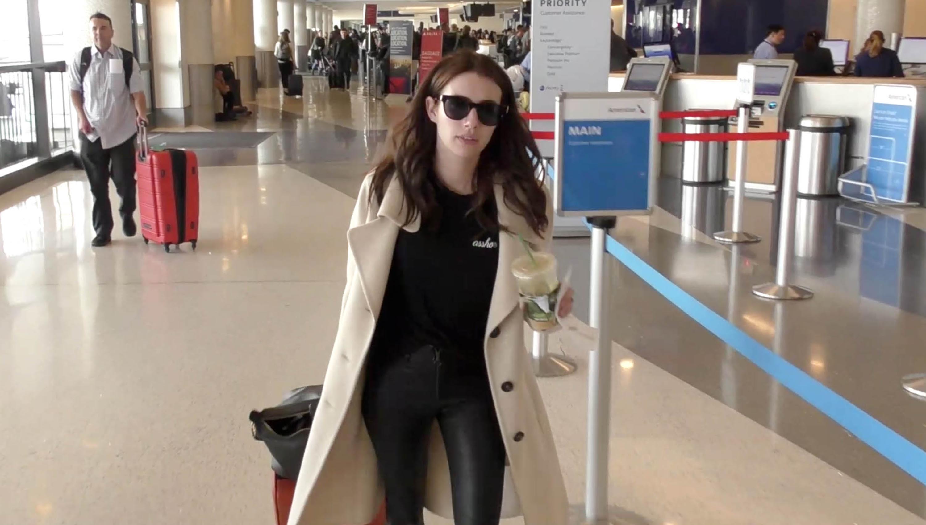 Emma Roberts is seen at LAX