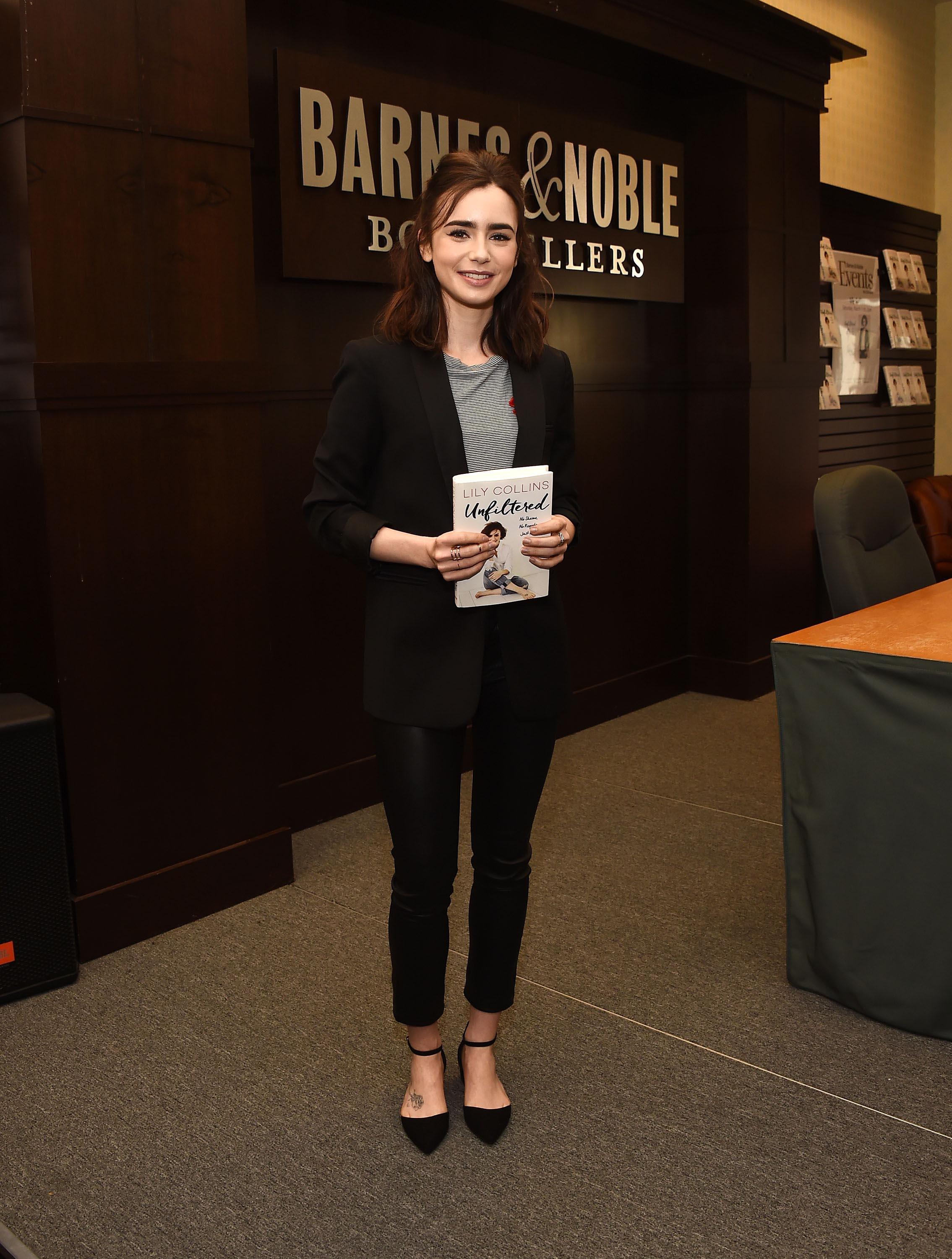 Lily Collins attends her book signing for ‘Unfiltered: No Shame, No Regrets, Just Me’