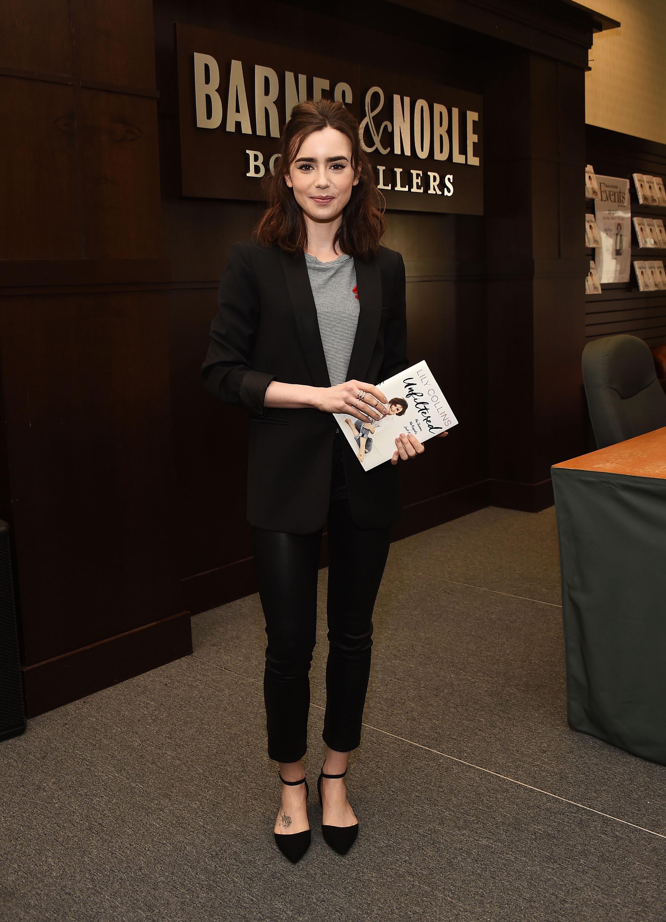 Lily Collins attends her book signing for ‘Unfiltered: No Shame, No Regrets, Just Me’