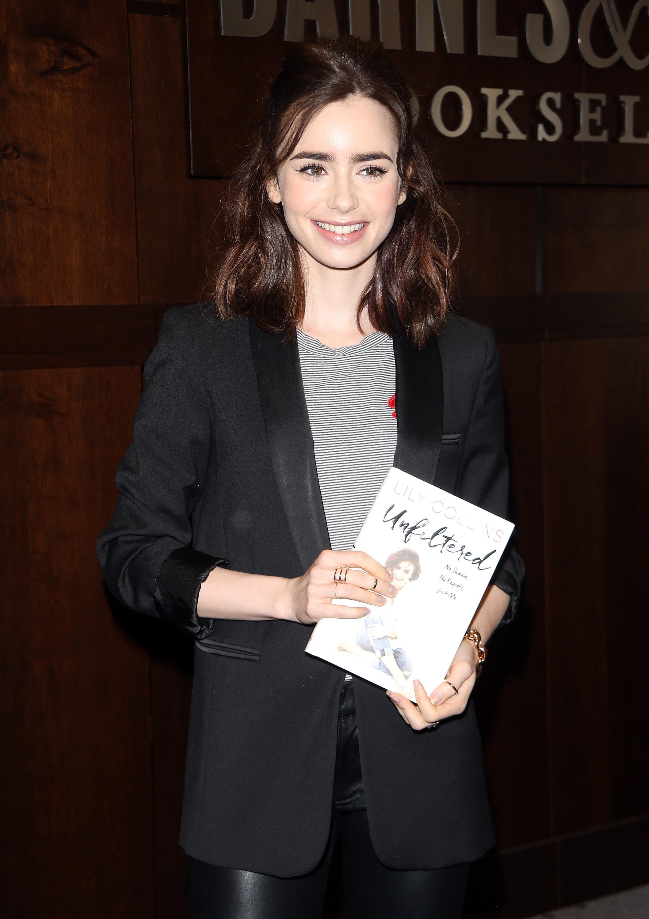Lily Collins attends her book signing for ‘Unfiltered: No Shame, No Regrets, Just Me’