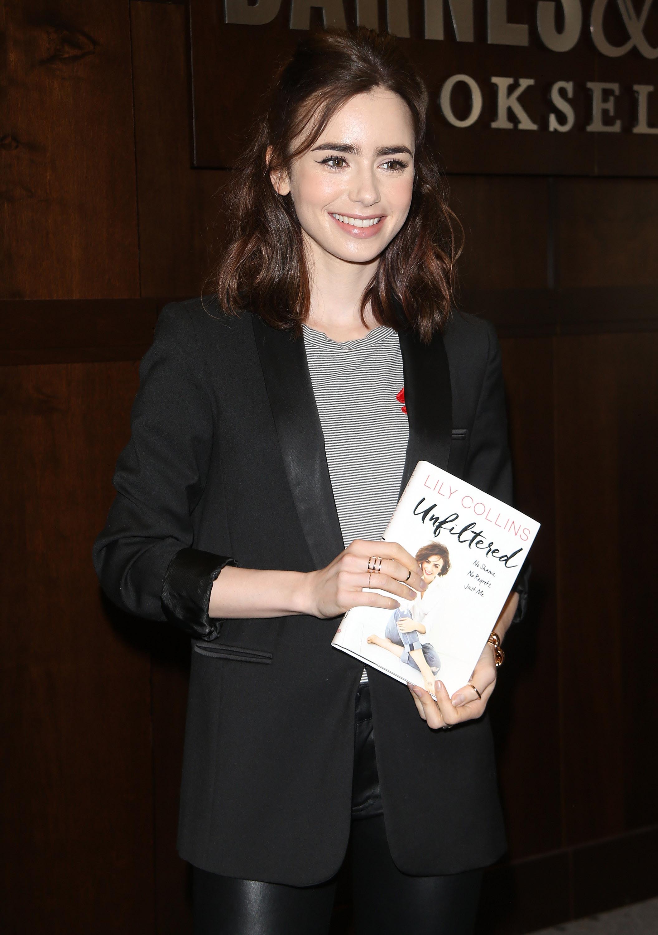 Lily Collins attends her book signing for ‘Unfiltered: No Shame, No Regrets, Just Me’