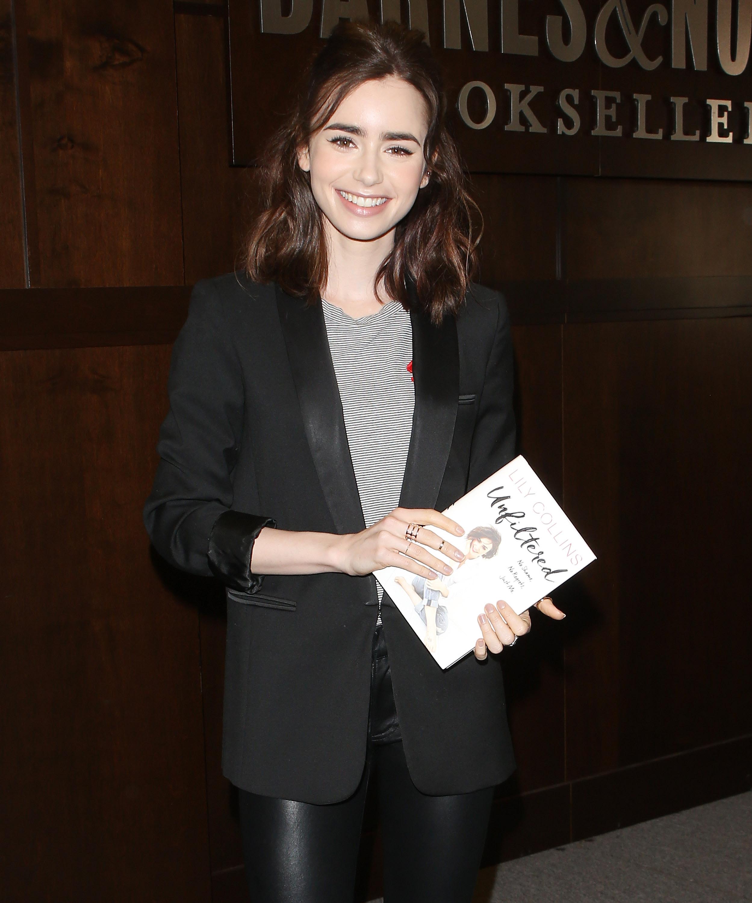 Lily Collins attends her book signing for ‘Unfiltered: No Shame, No Regrets, Just Me’