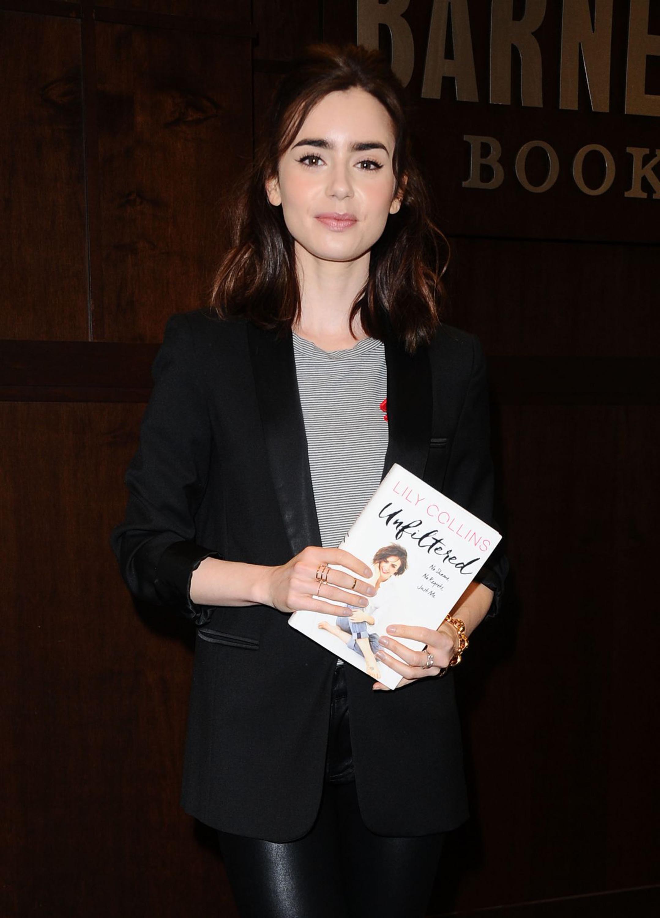 Lily Collins attends her book signing for ‘Unfiltered: No Shame, No Regrets, Just Me’