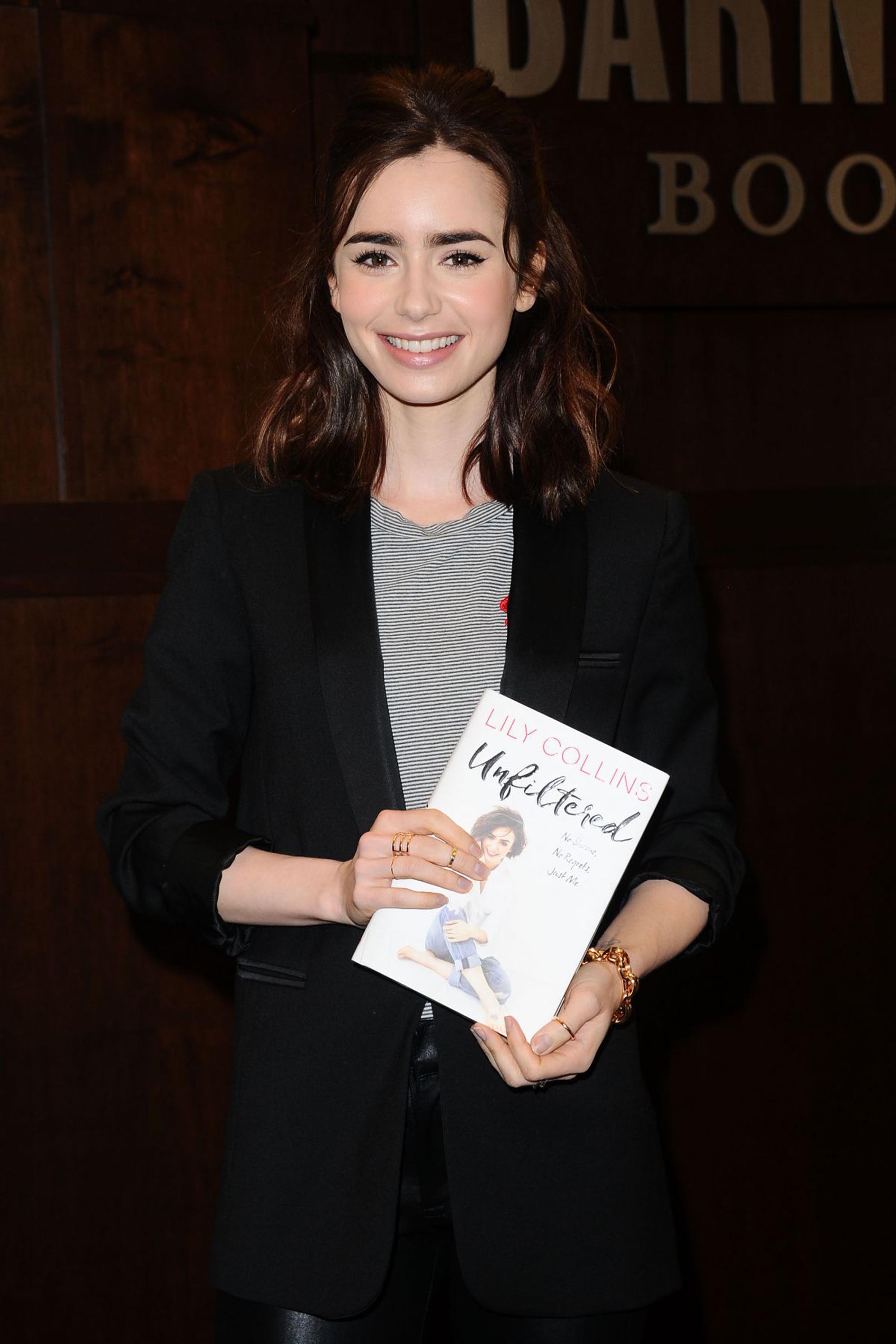 Lily Collins attends her book signing for ‘Unfiltered: No Shame, No Regrets, Just Me’