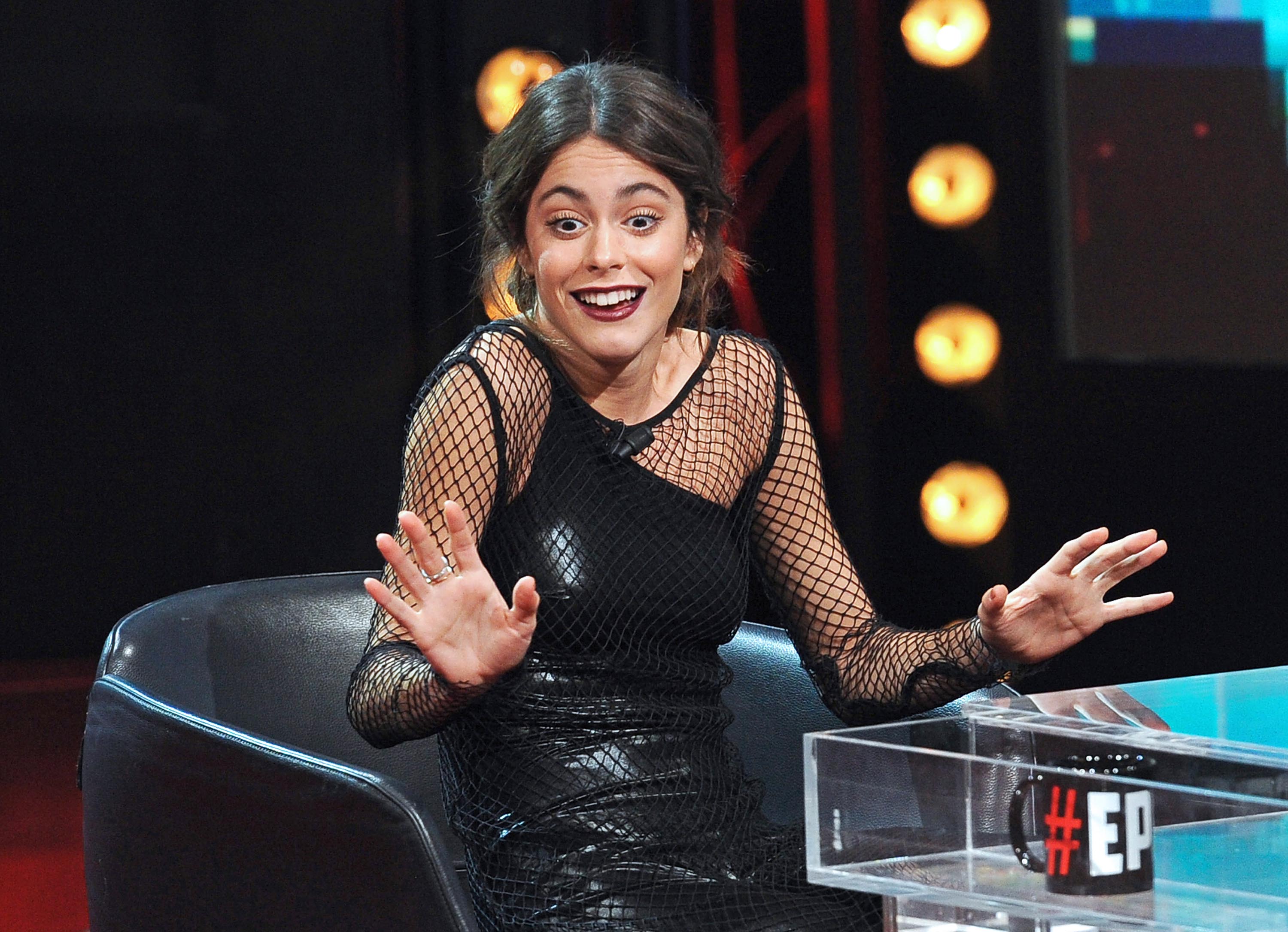 Martina Stoessel attends Italian TV talk show