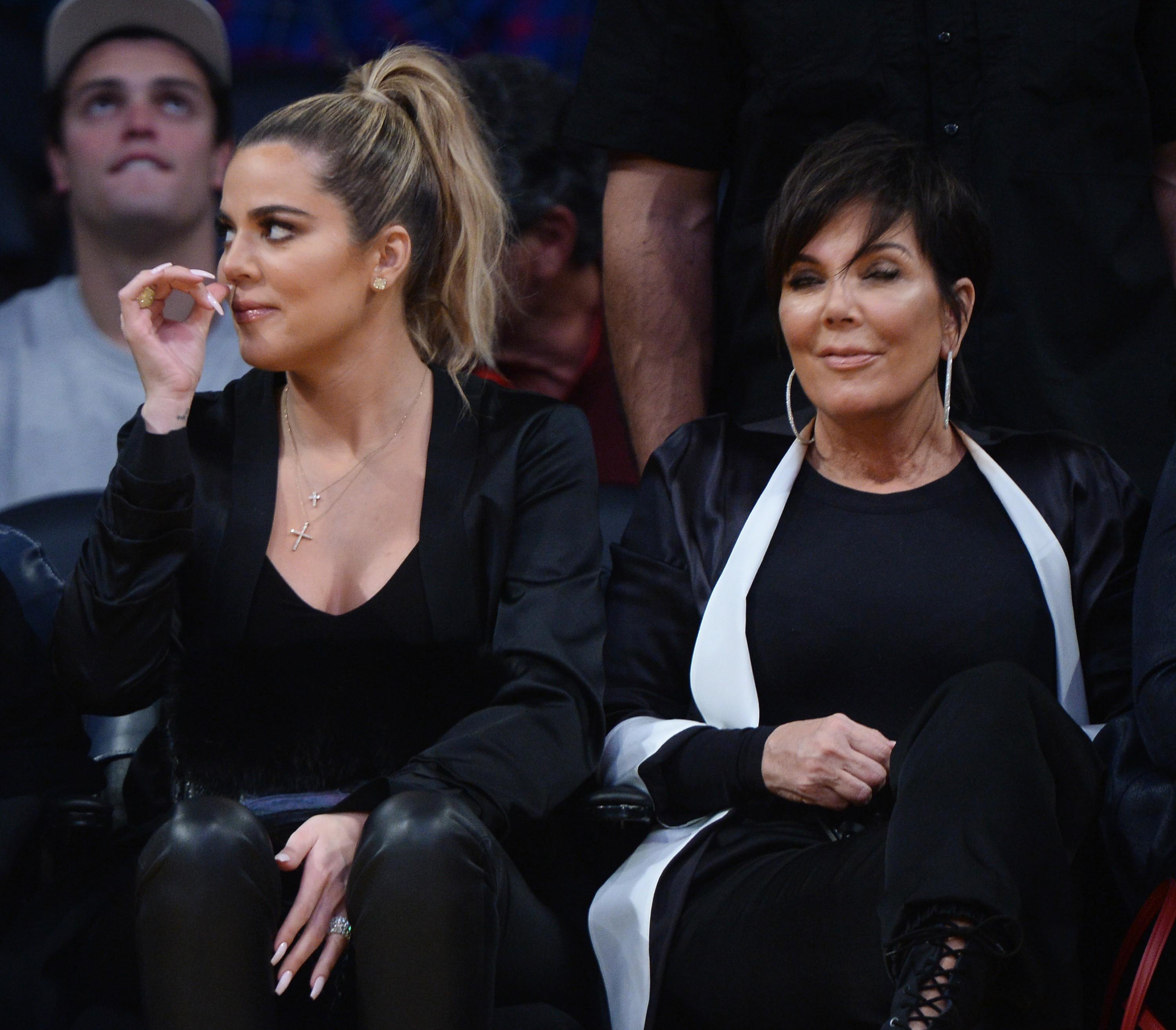 Kourtney & Khloe Kardashian attend LA Lakers vs Cavaliers Game