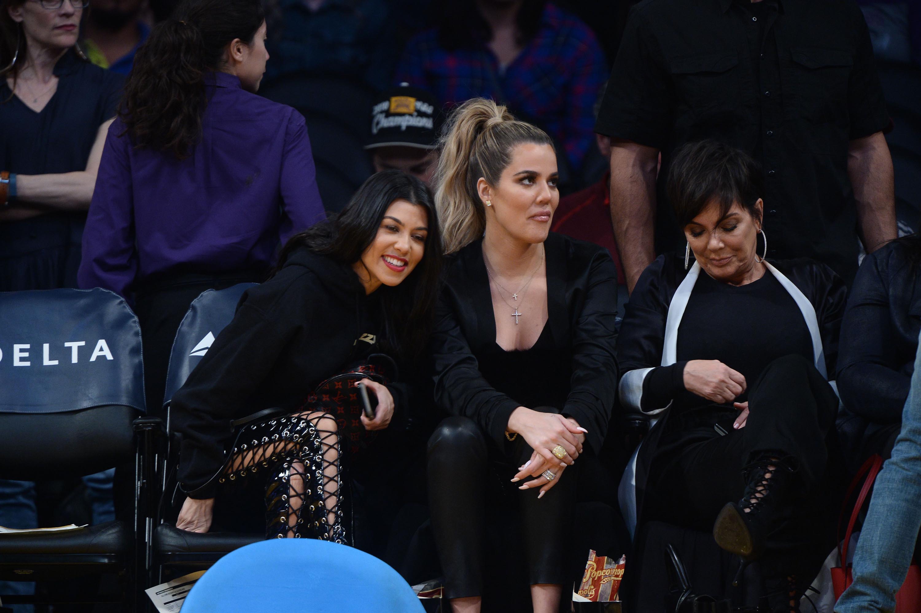 Kourtney & Khloe Kardashian attend LA Lakers vs Cavaliers Game