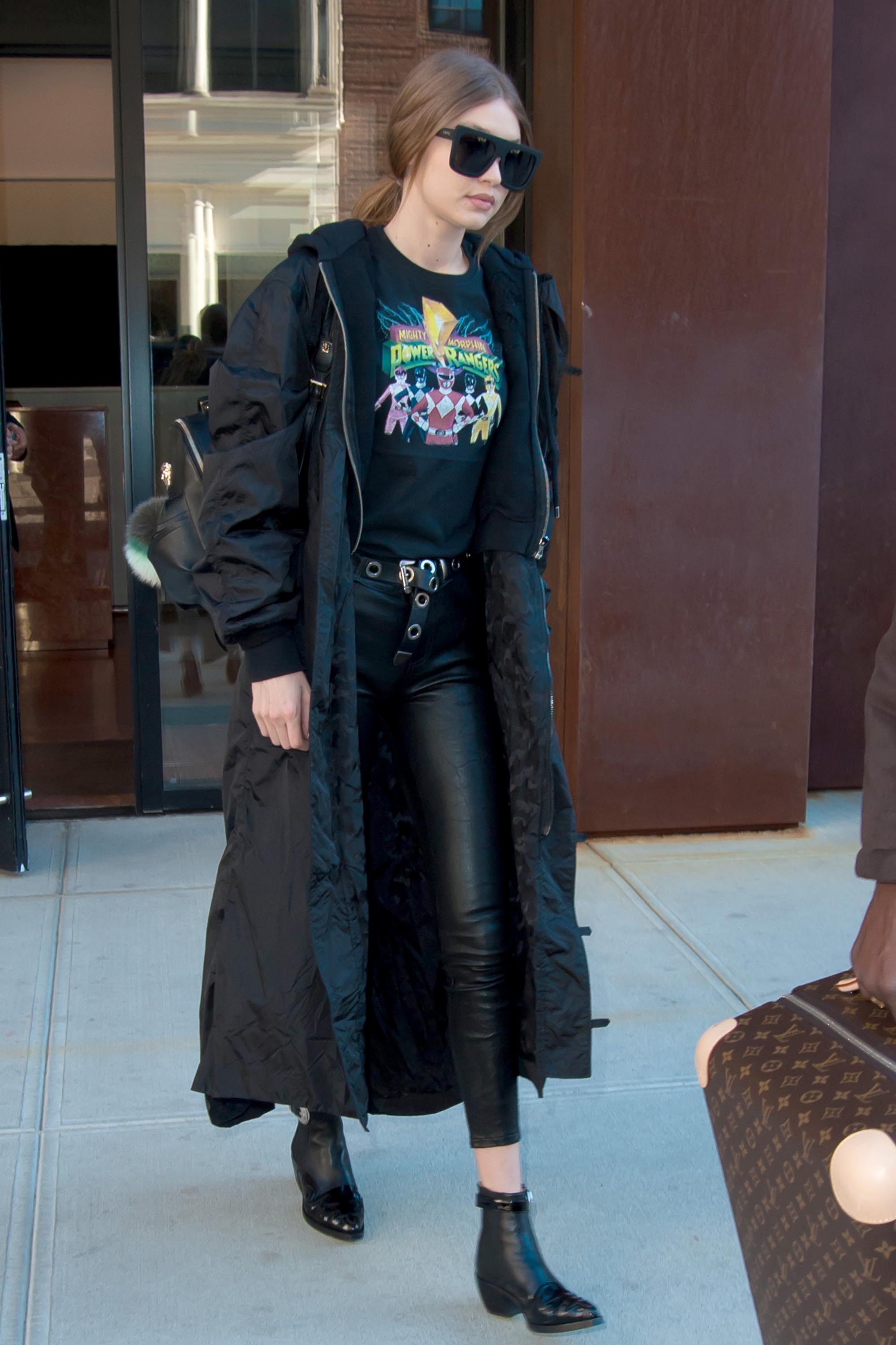 Gigi Hadid leaving her apartment in NYC