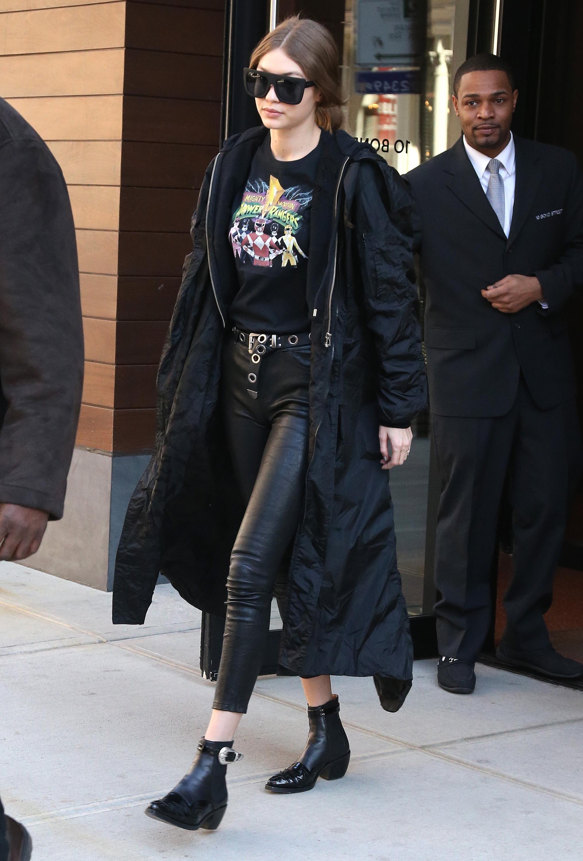 Gigi Hadid leaving her apartment in NYC