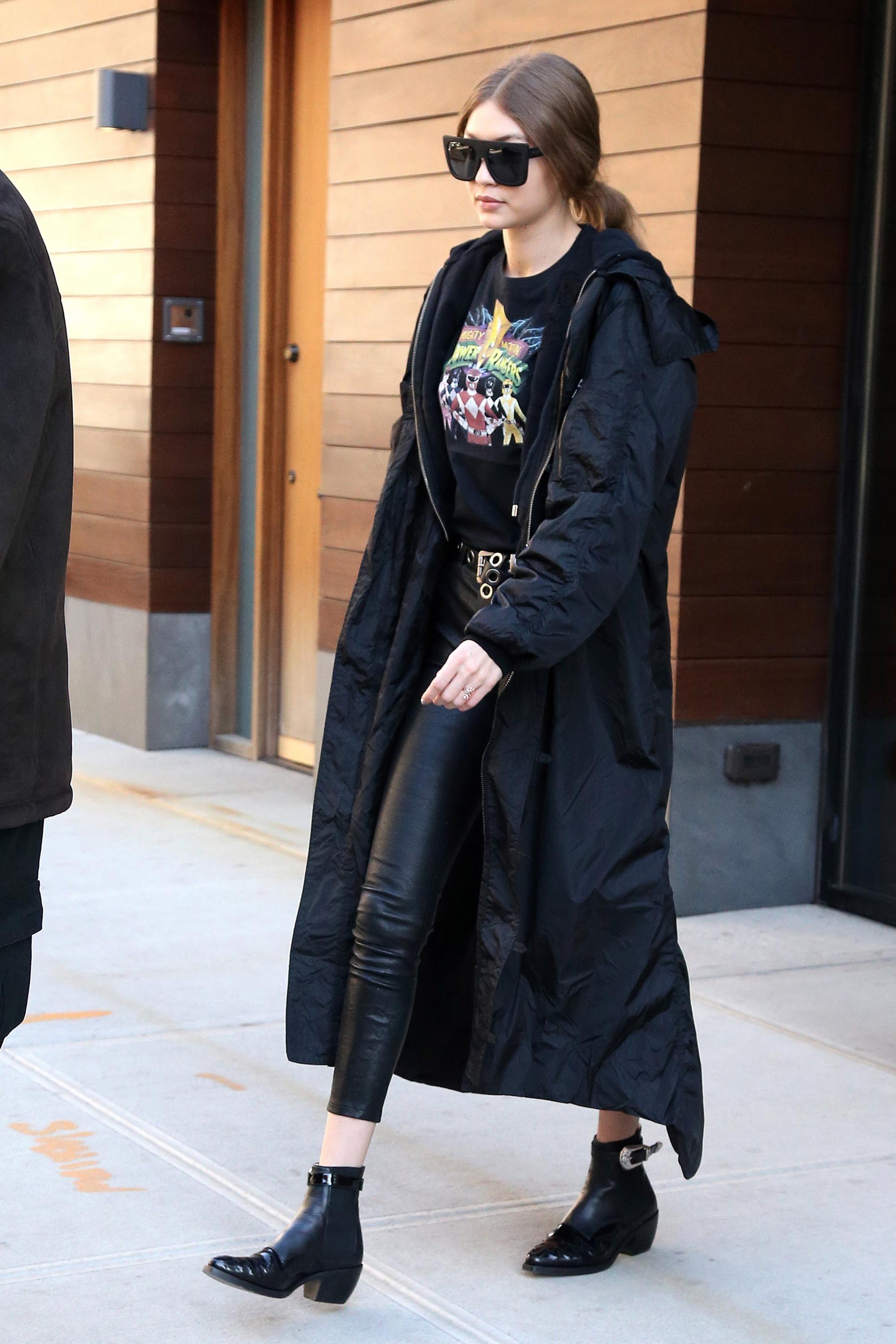 Gigi Hadid leaving her apartment in NYC