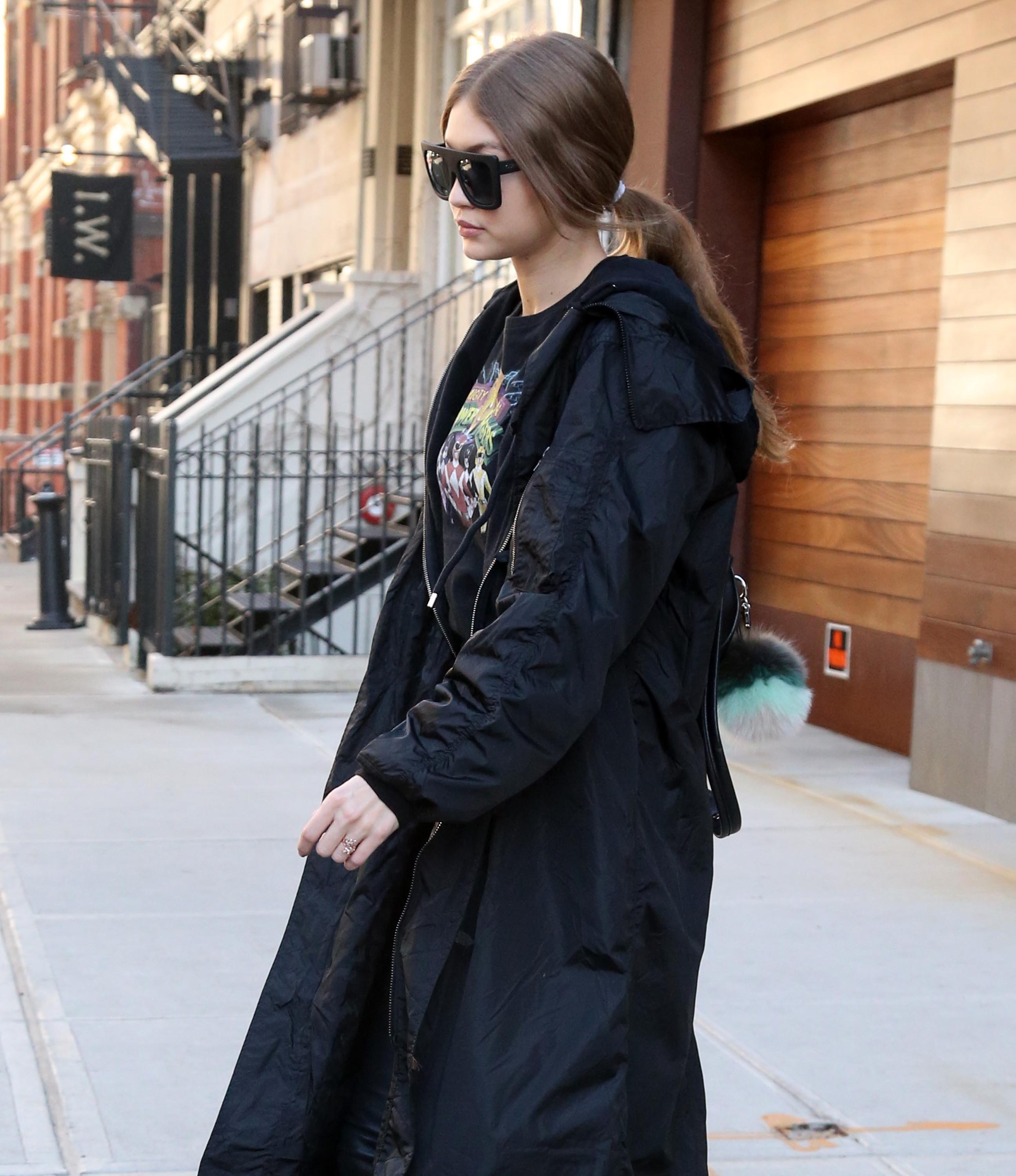 Gigi Hadid leaving her apartment in NYC