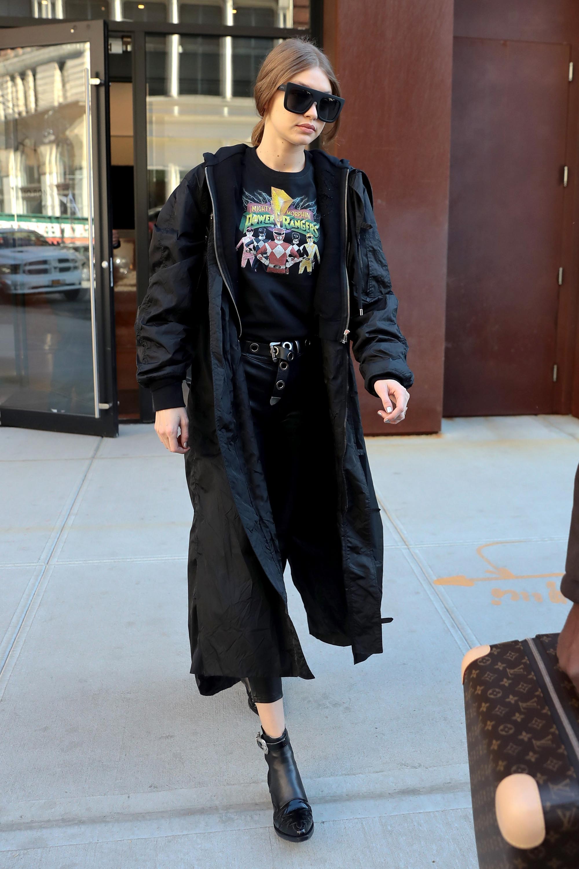 Gigi Hadid leaving her apartment in NYC