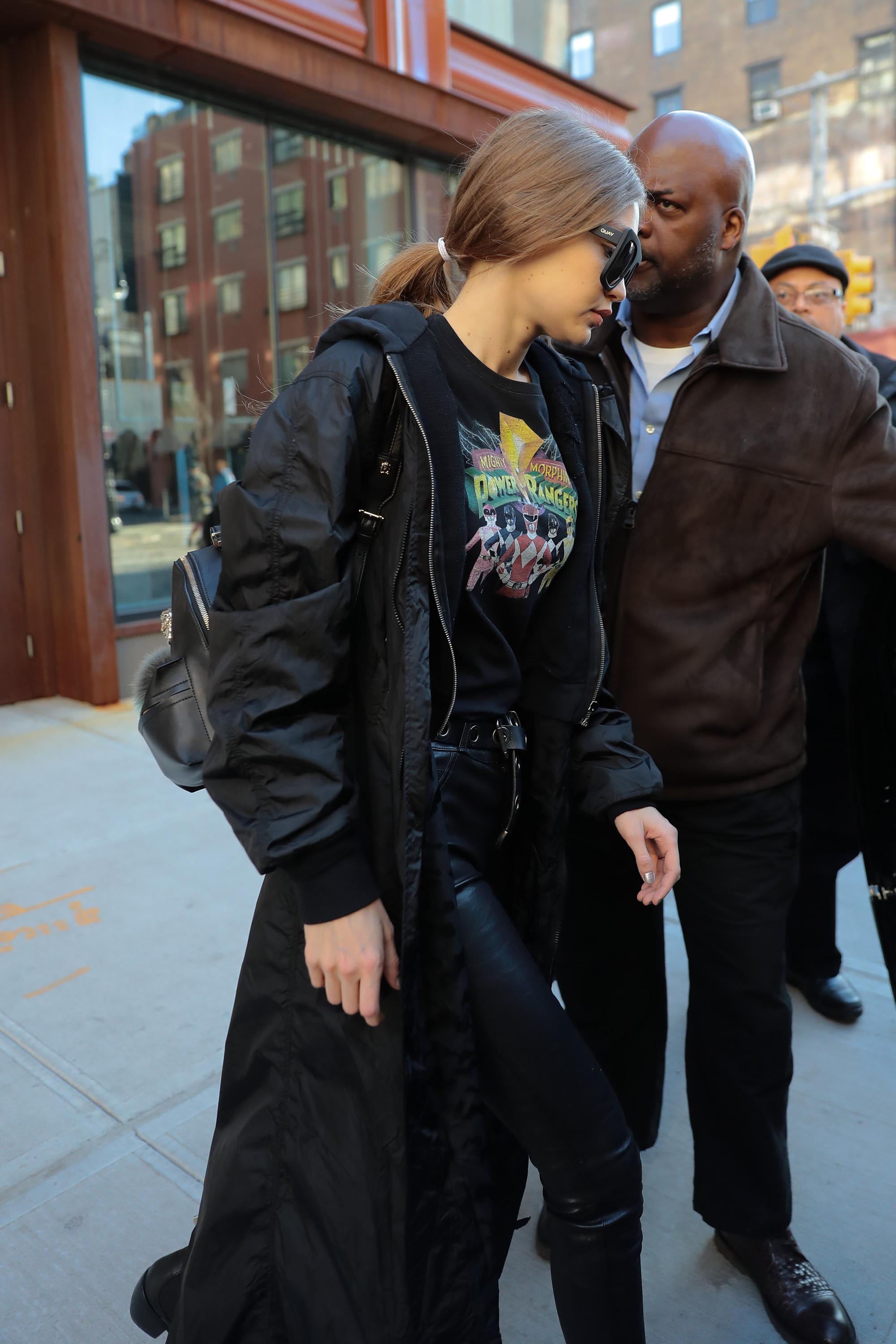 Gigi Hadid leaving her apartment in NYC