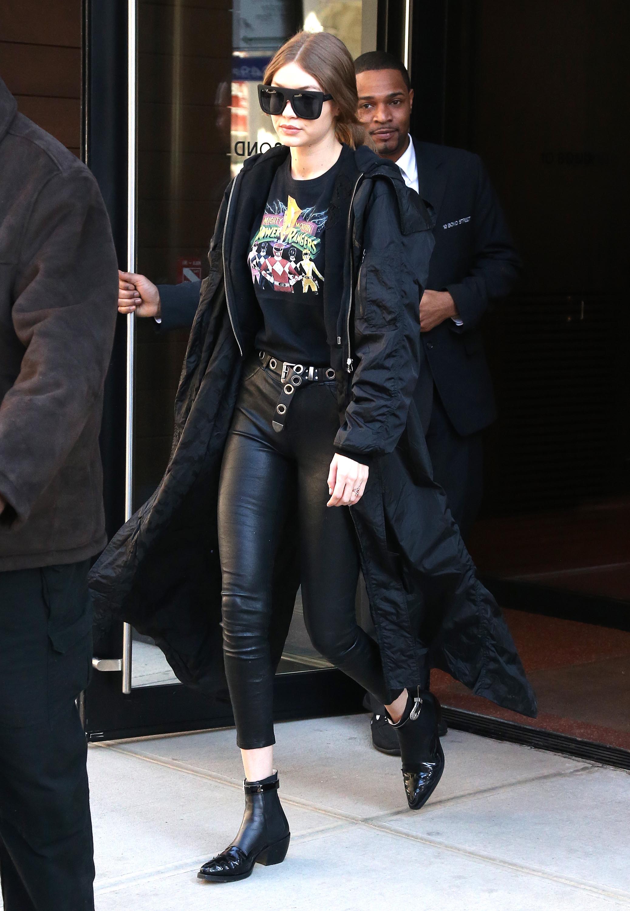 Gigi Hadid leaving her apartment in NYC