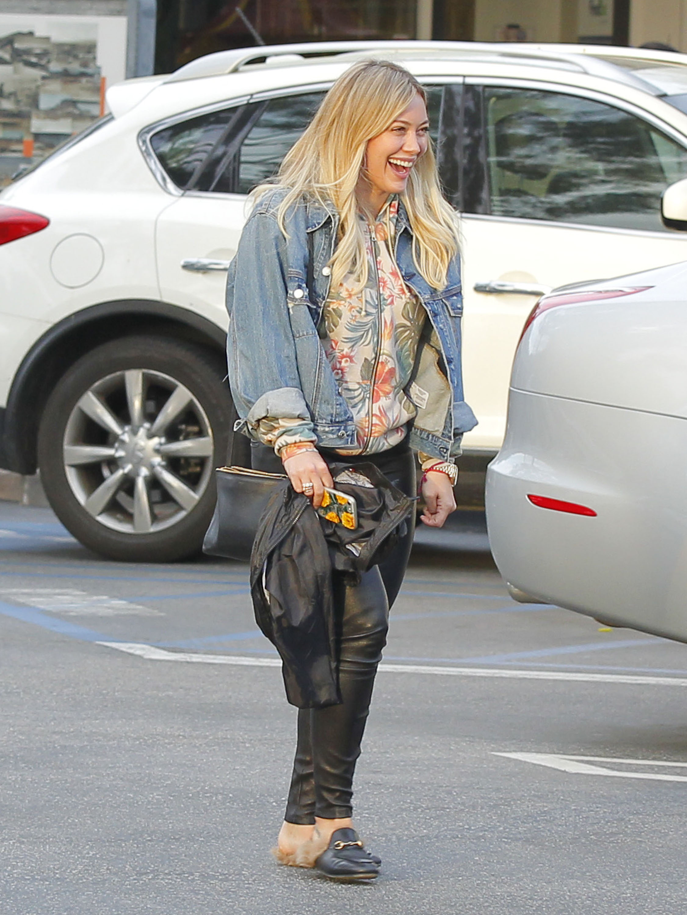 Hilary Duff leaving a Restaurant in Beverly Hills