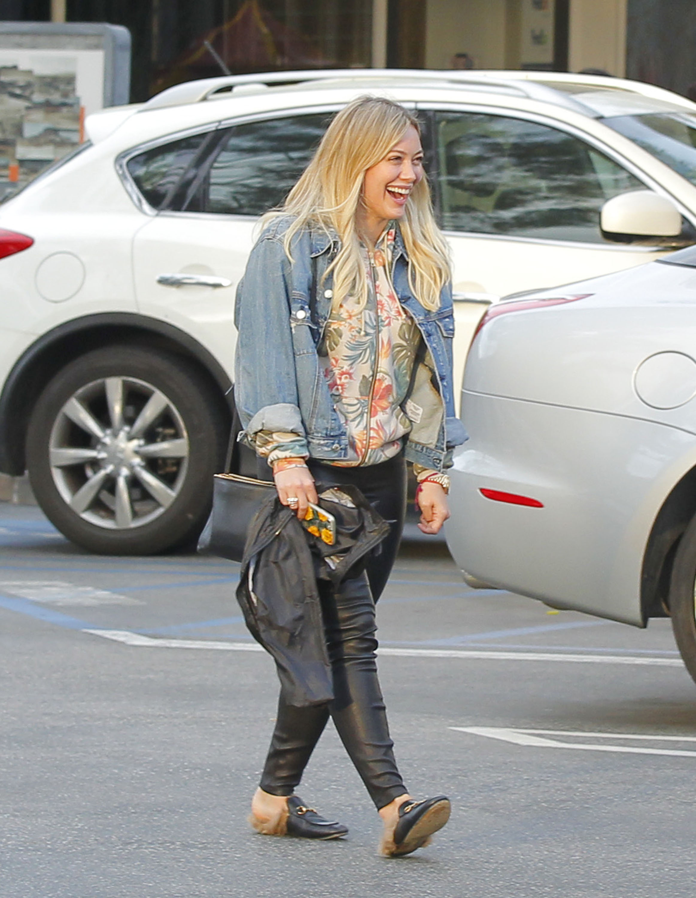 Hilary Duff leaving a Restaurant in Beverly Hills