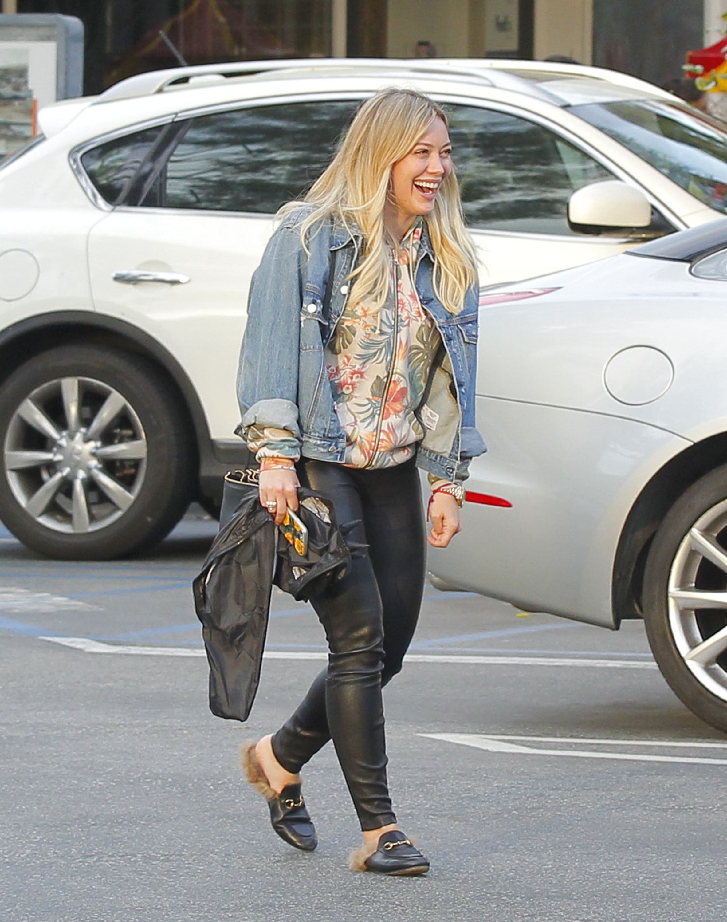 Hilary Duff leaving a Restaurant in Beverly Hills