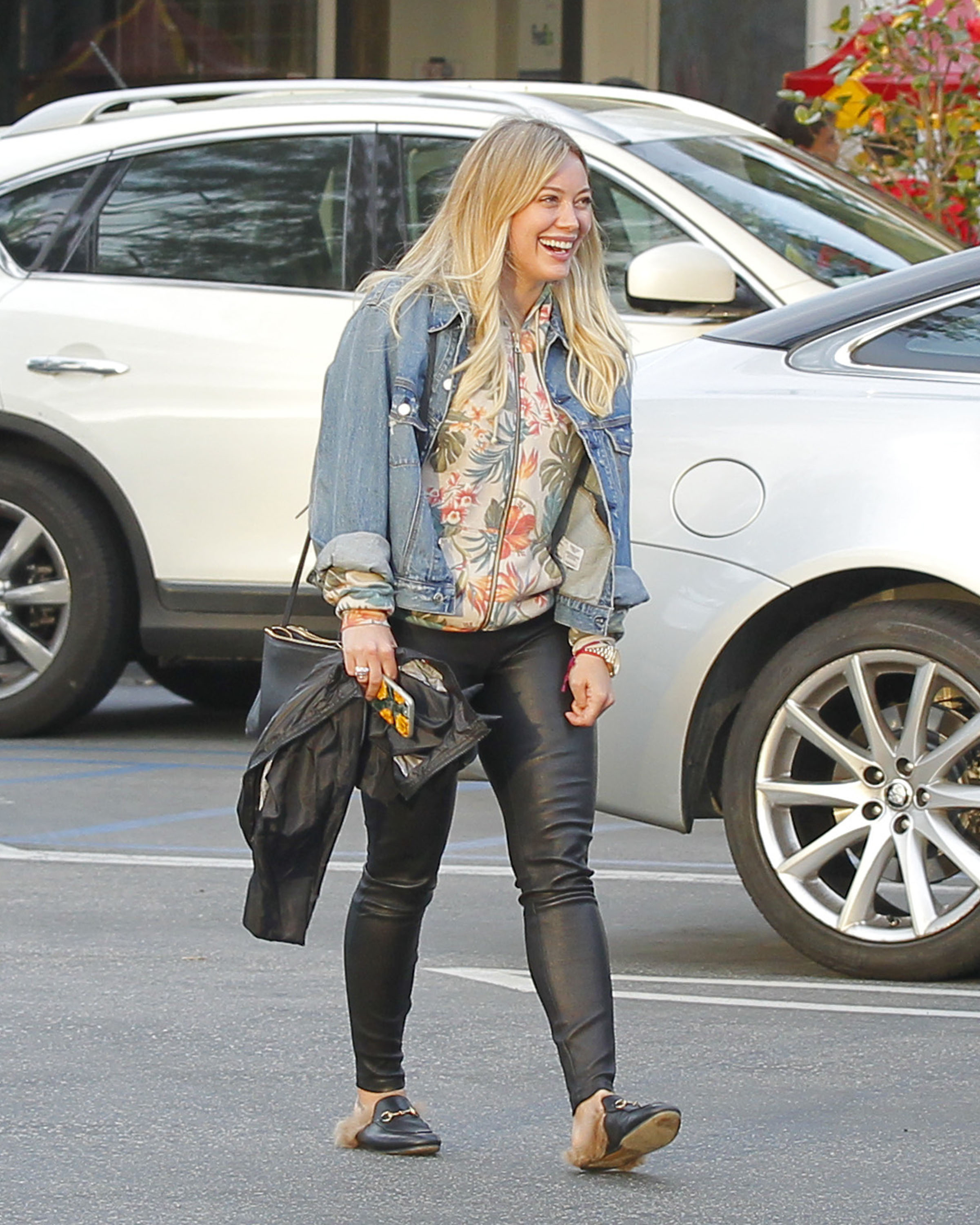 Hilary Duff leaving a Restaurant in Beverly Hills