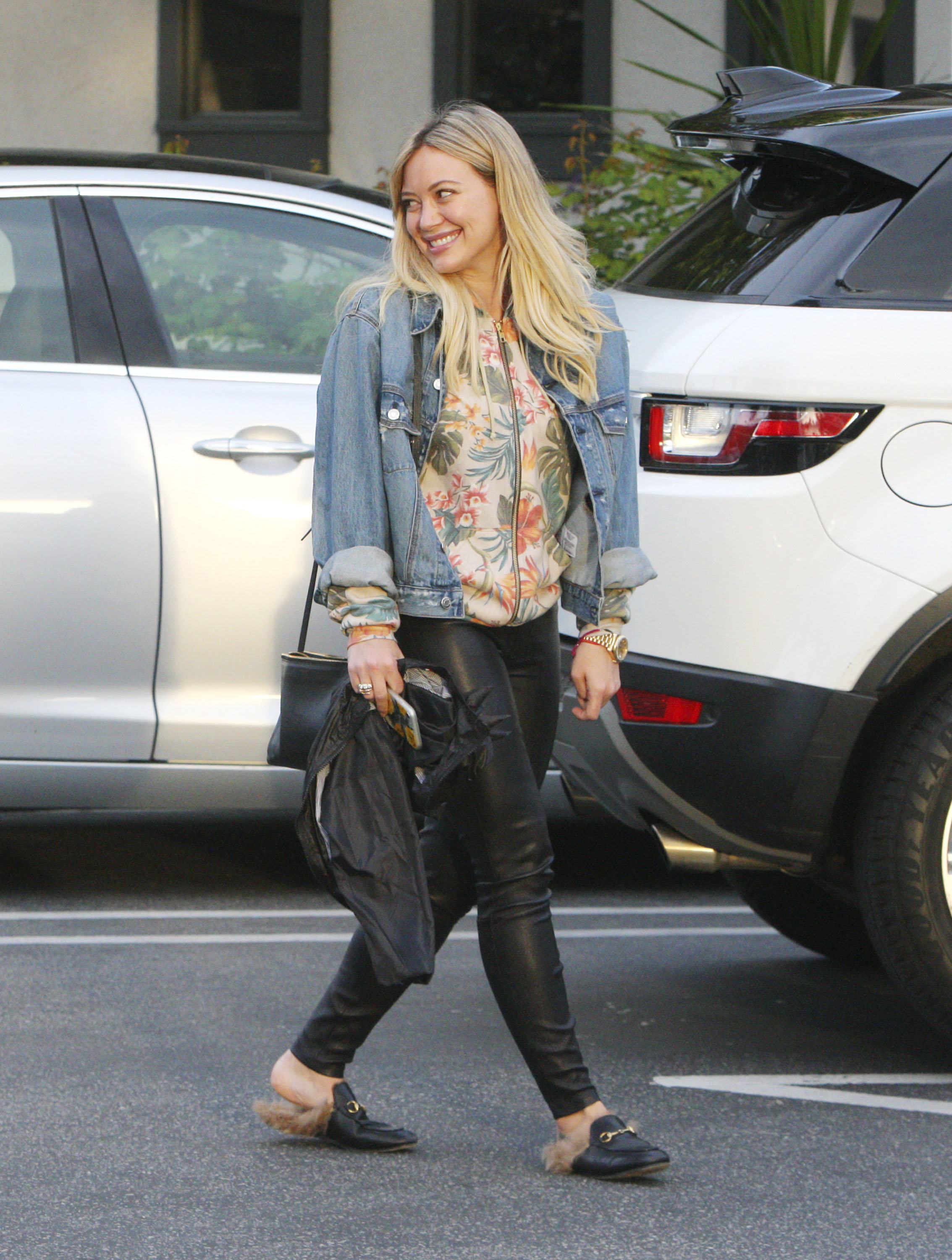 Hilary Duff leaving a Restaurant in Beverly Hills