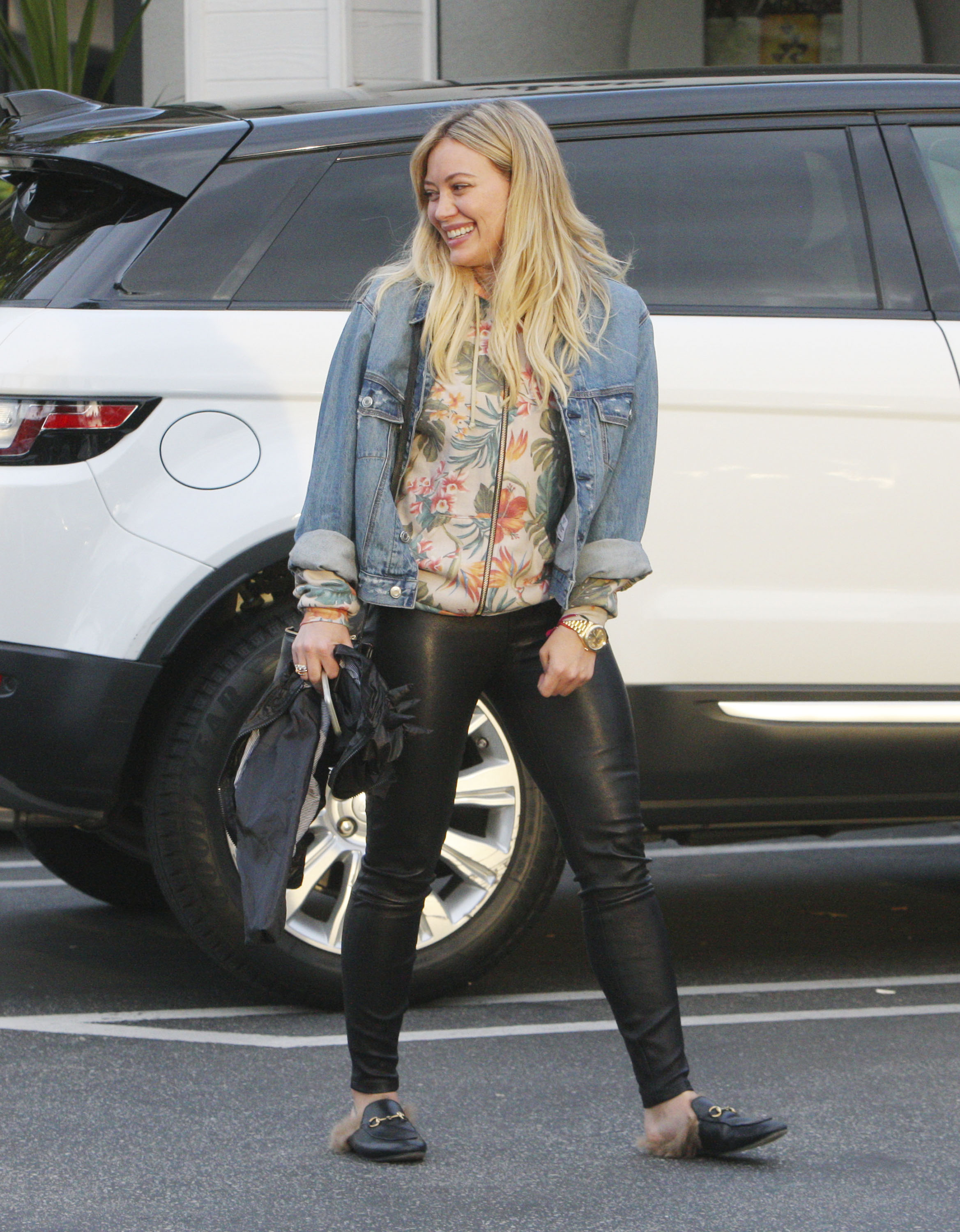 Hilary Duff leaving a Restaurant in Beverly Hills