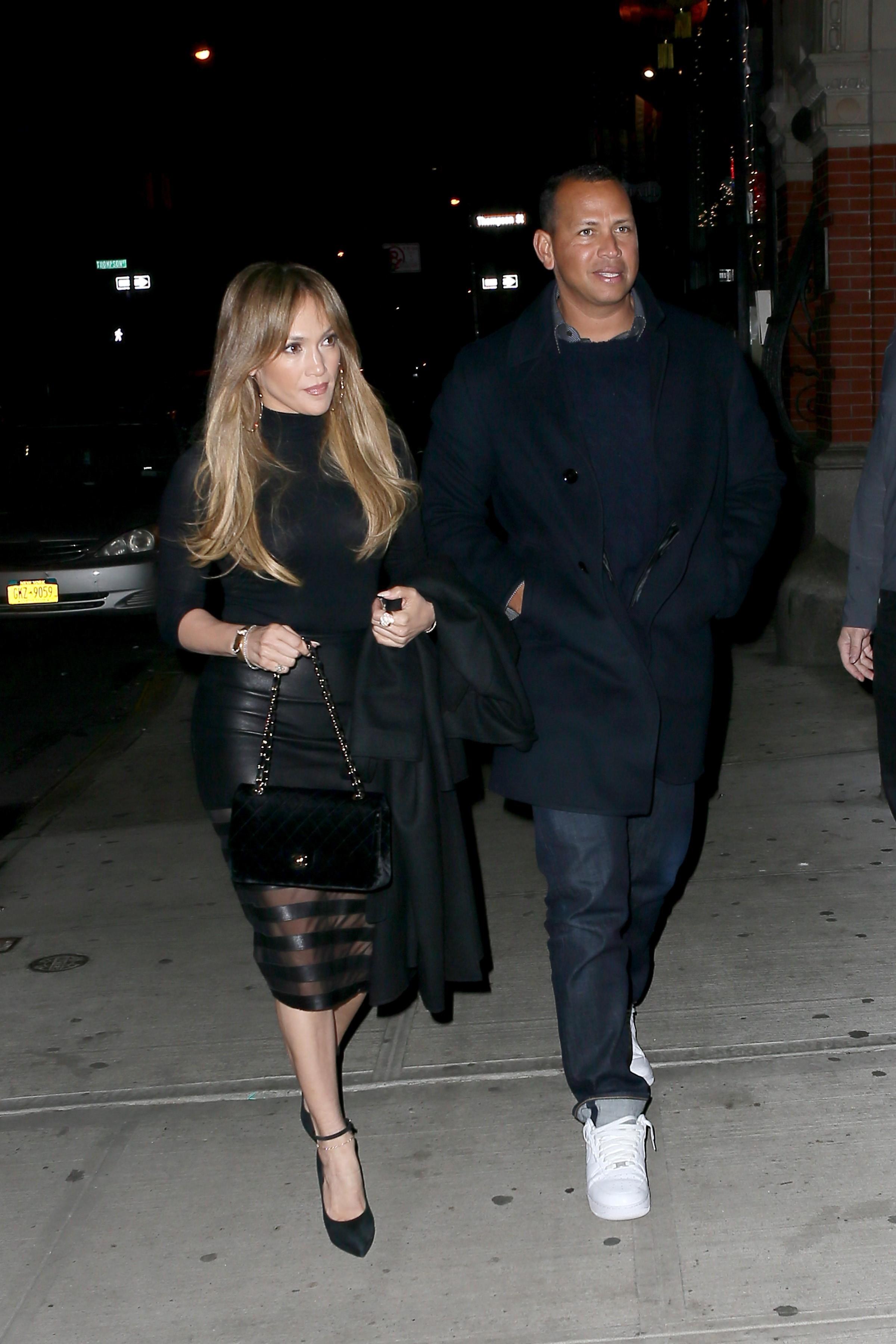 Jennifer Lopez seen at a night out at Il Mulino