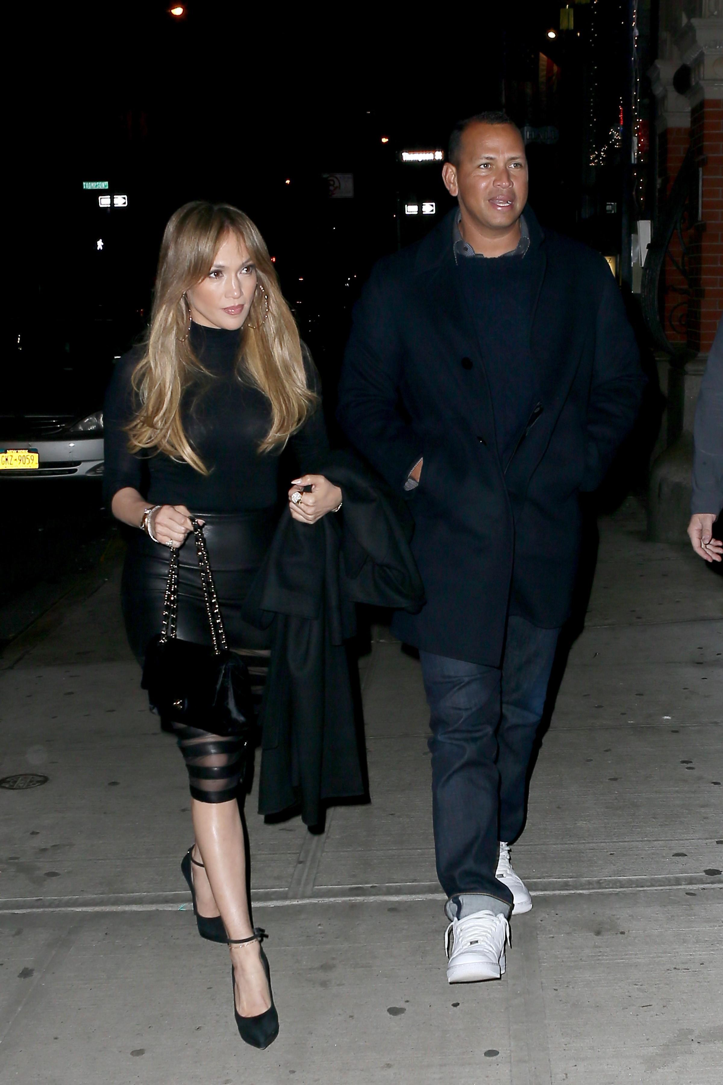 Jennifer Lopez seen at a night out at Il Mulino