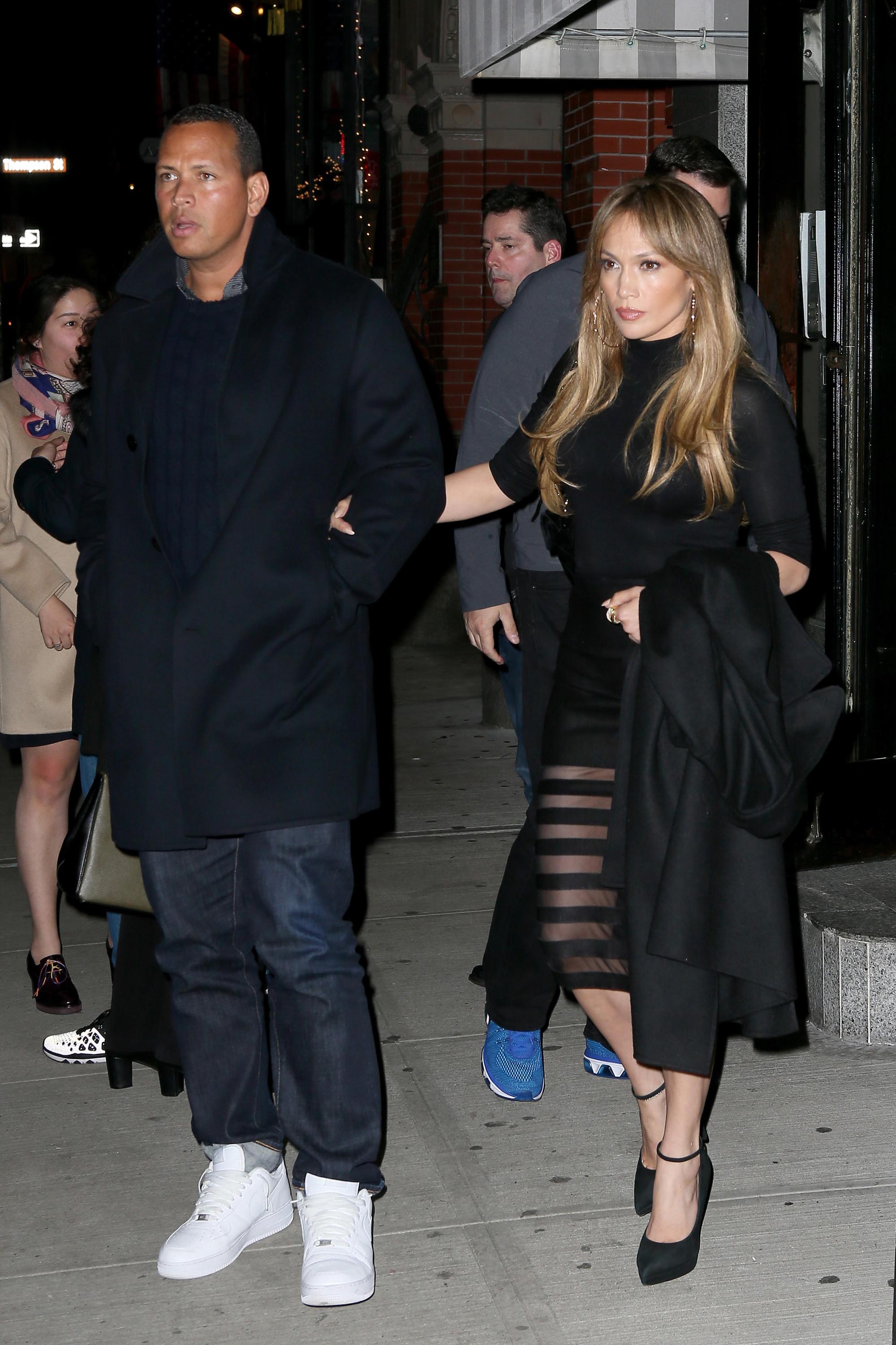 Jennifer Lopez seen at a night out at Il Mulino