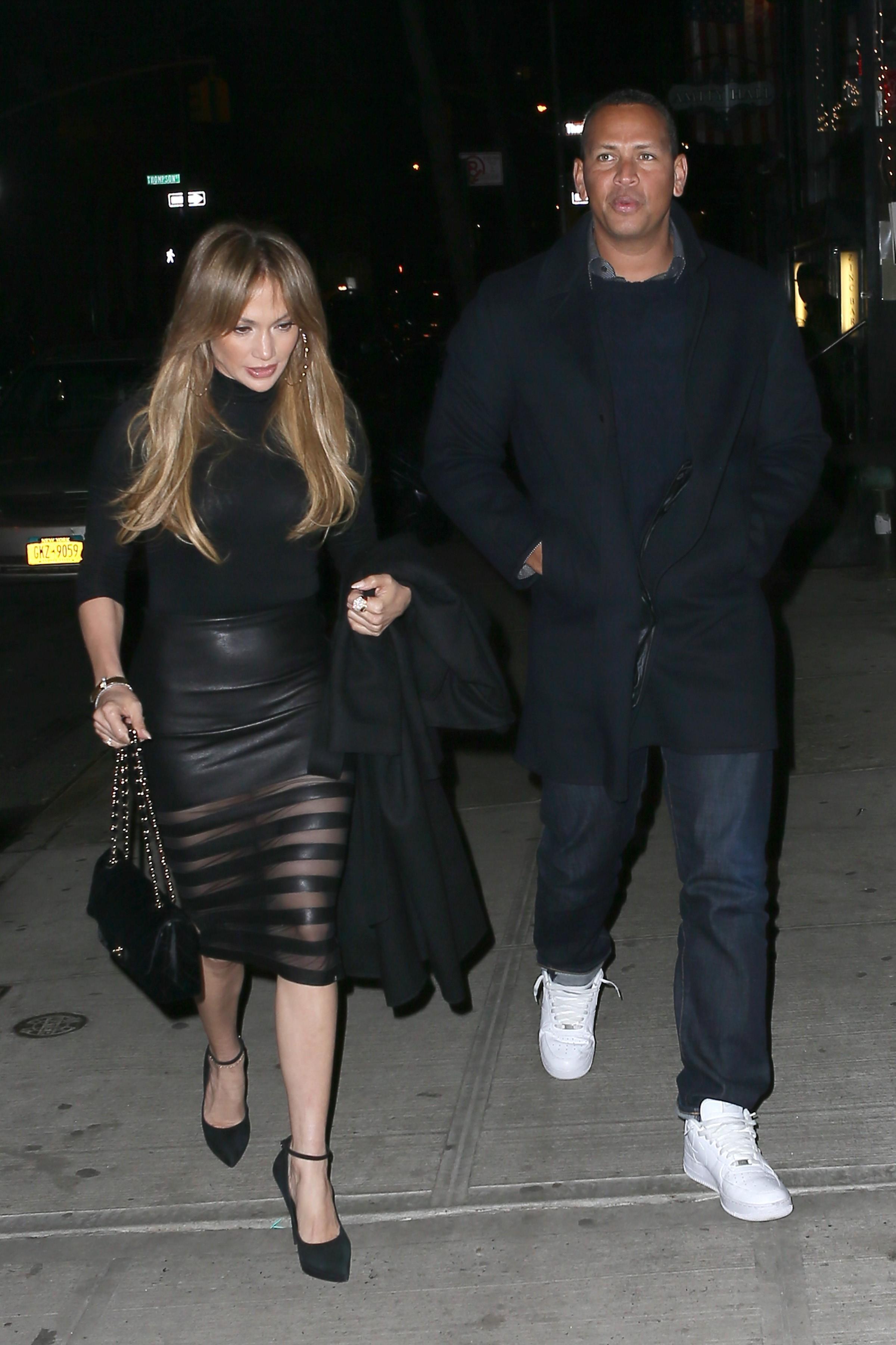 Jennifer Lopez seen at a night out at Il Mulino