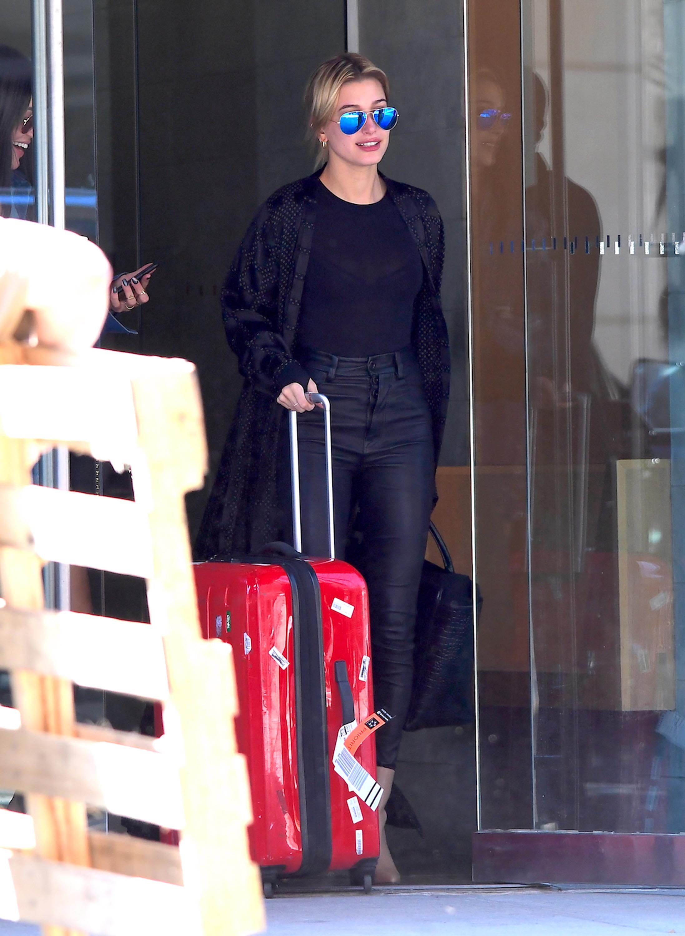 Hailey Baldwin was spotted catching an early morning flight in NYC