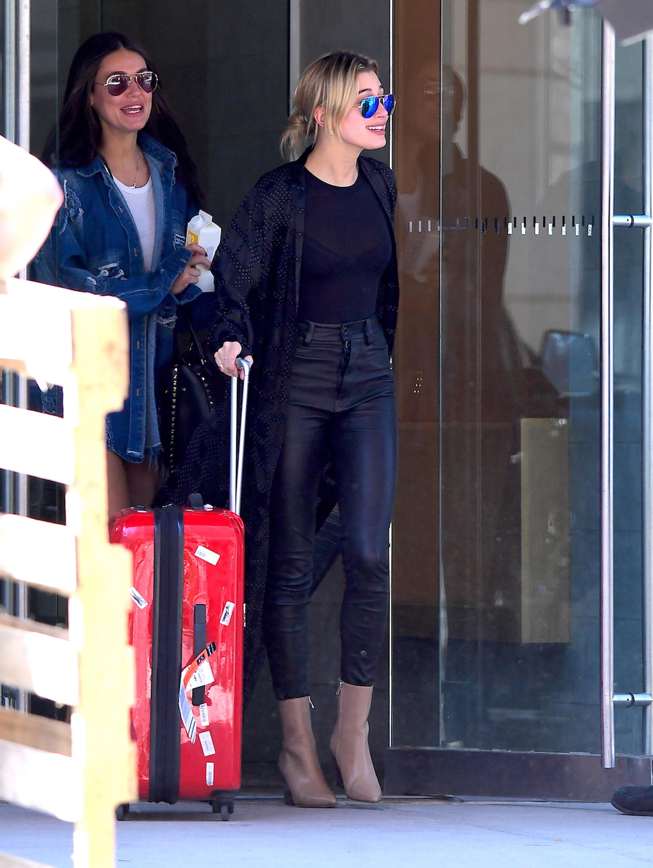 Hailey Baldwin was spotted catching an early morning flight in NYC