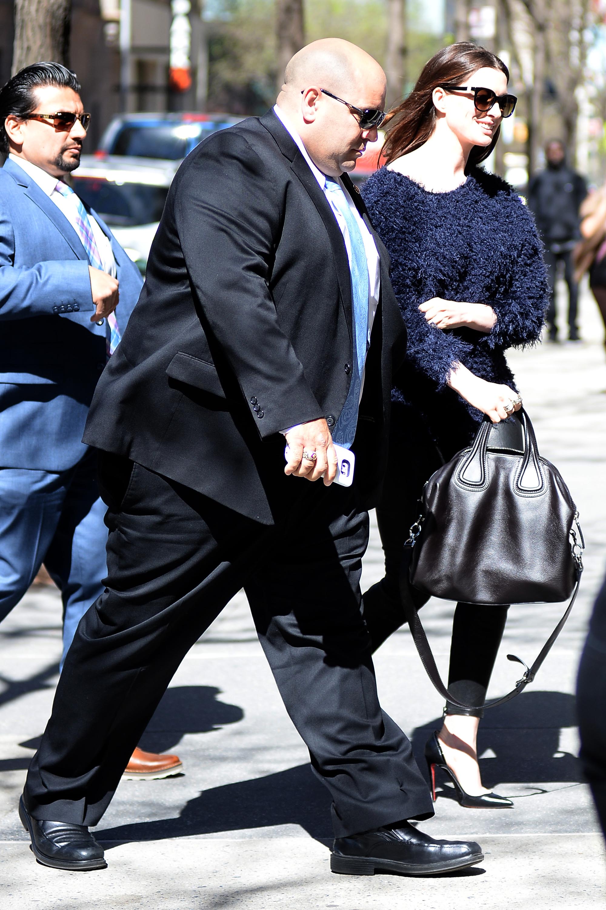 Anne Hathaway leaving a meeting in NYC