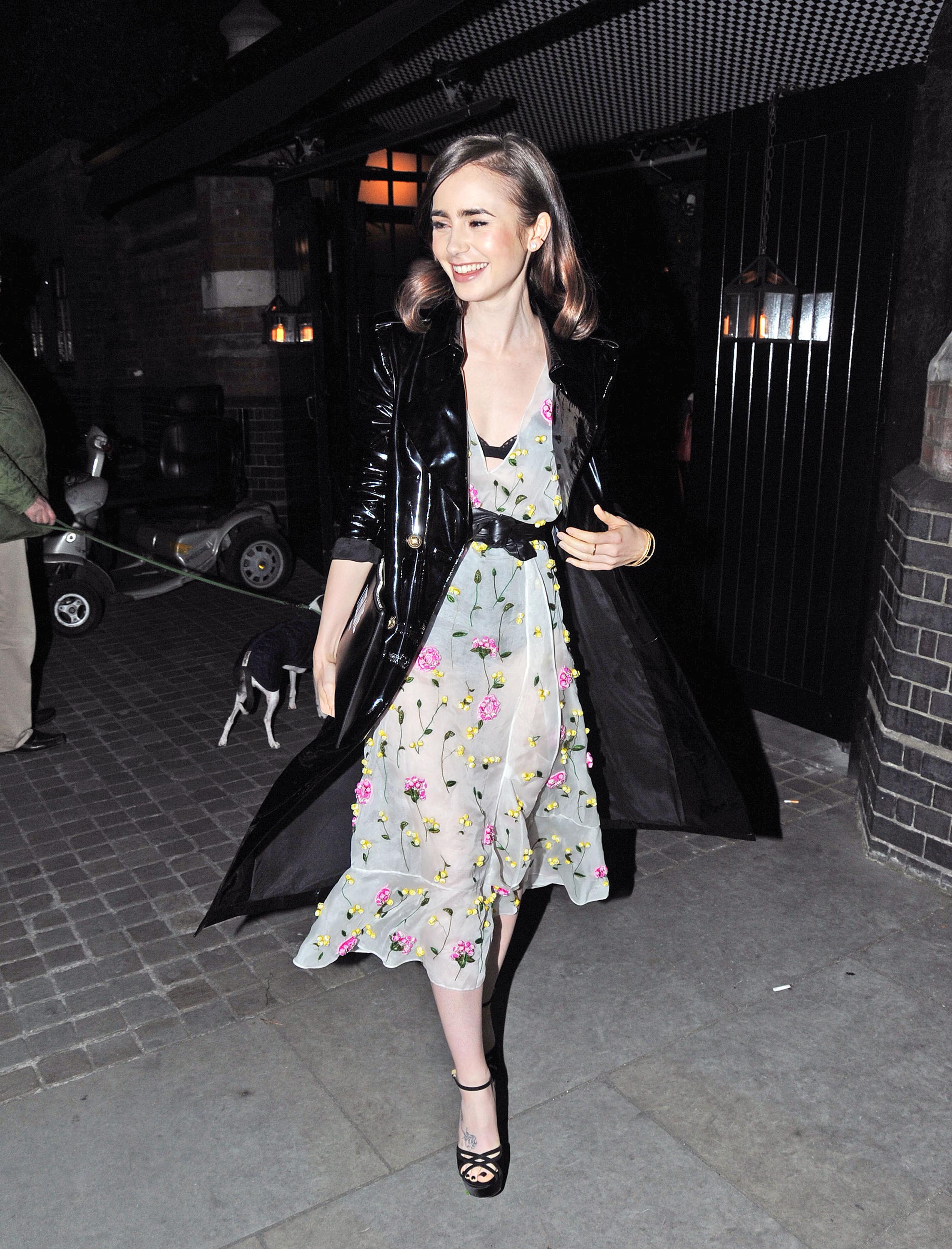 Lily Collins dined out at Chiltern Firehouse