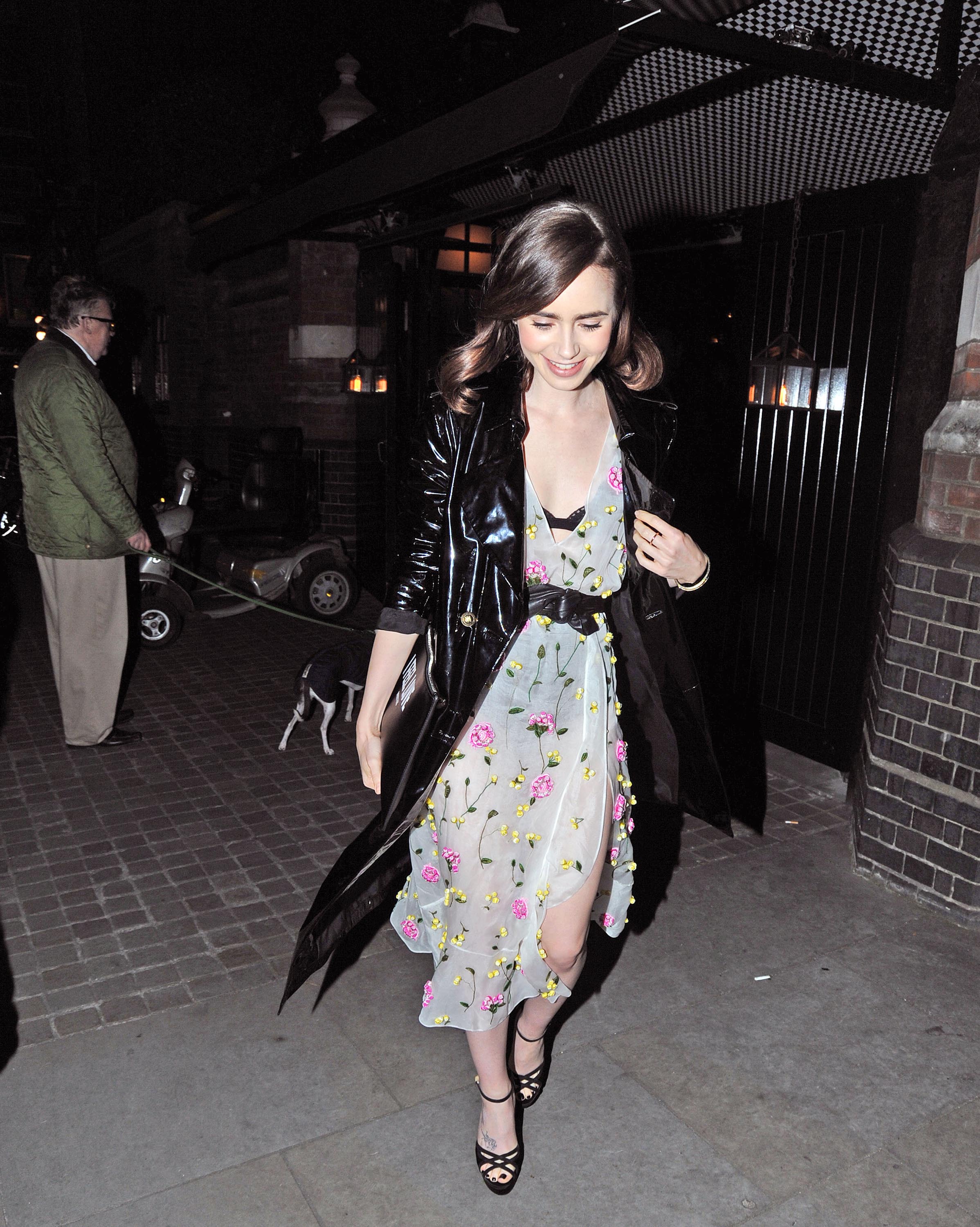 Lily Collins dined out at Chiltern Firehouse