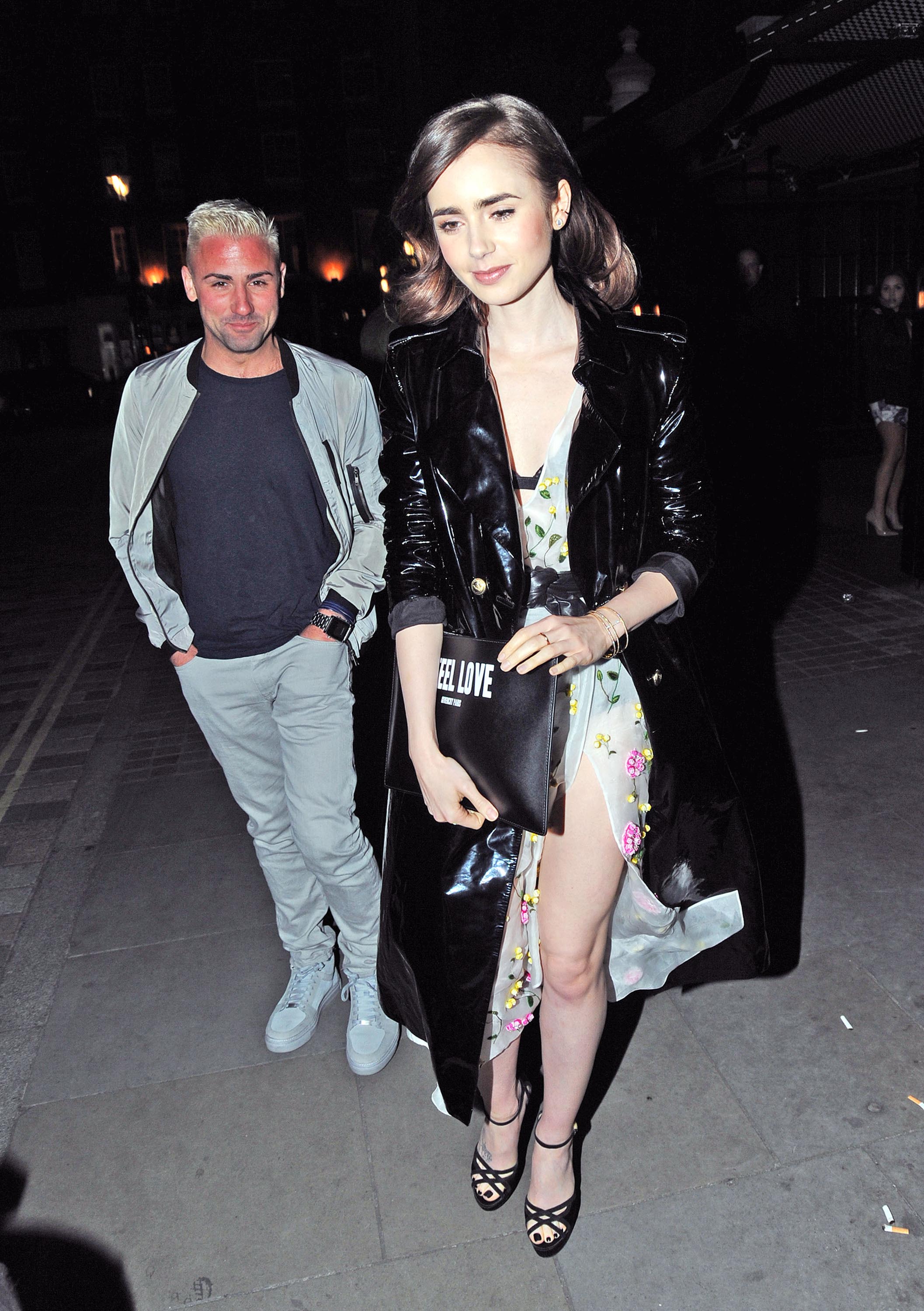 Lily Collins dined out at Chiltern Firehouse