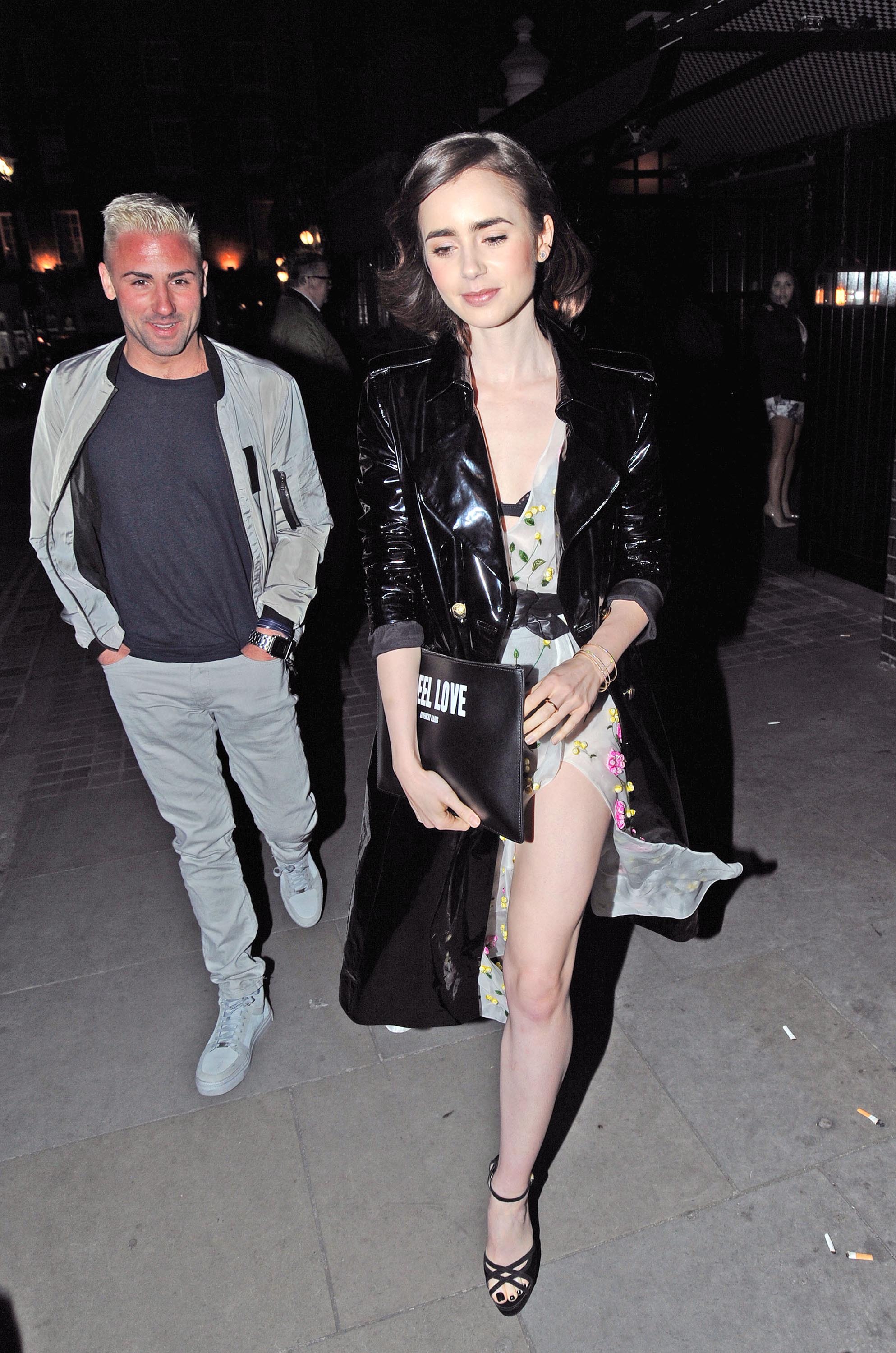 Lily Collins dined out at Chiltern Firehouse