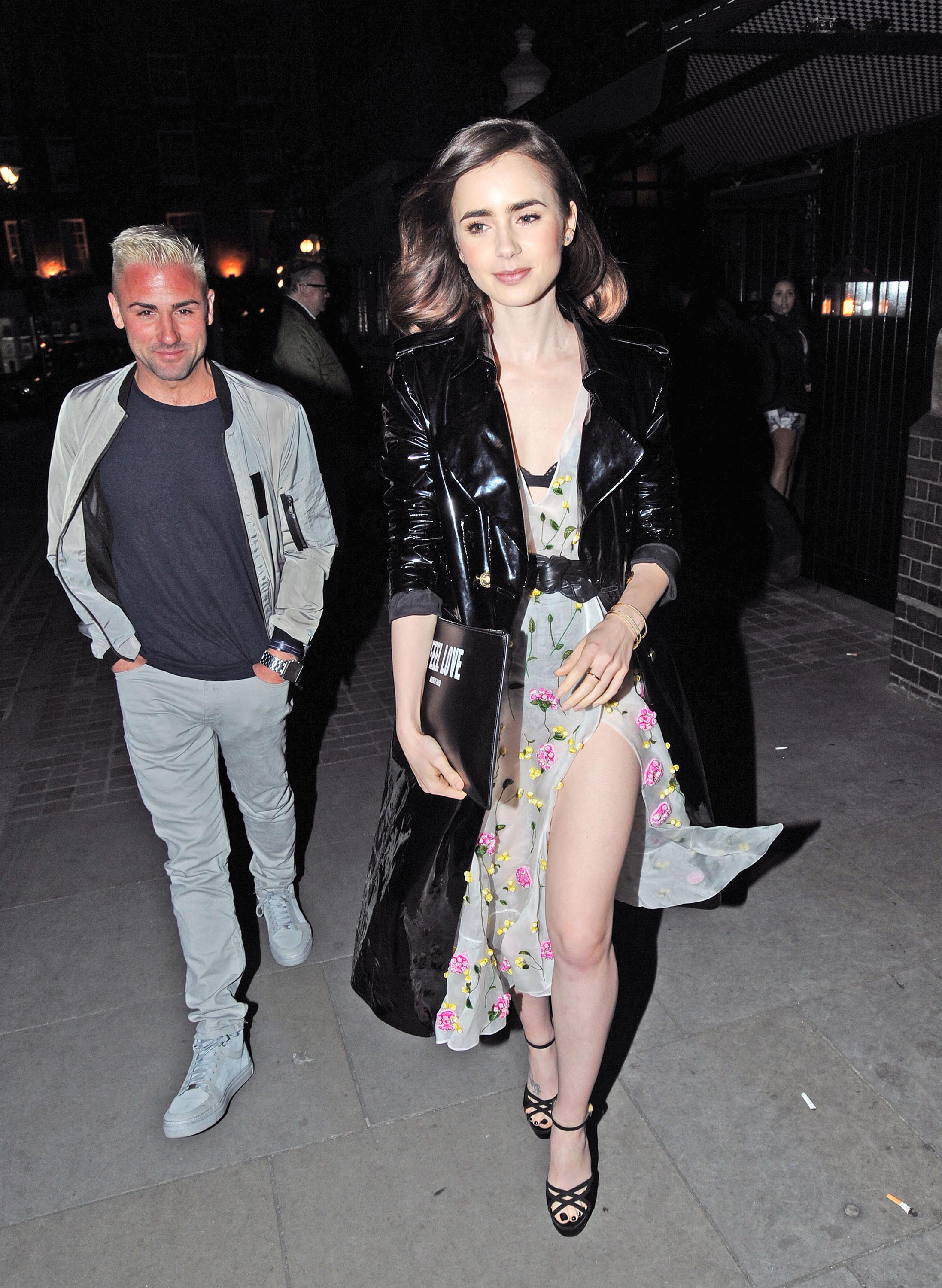 Lily Collins dined out at Chiltern Firehouse