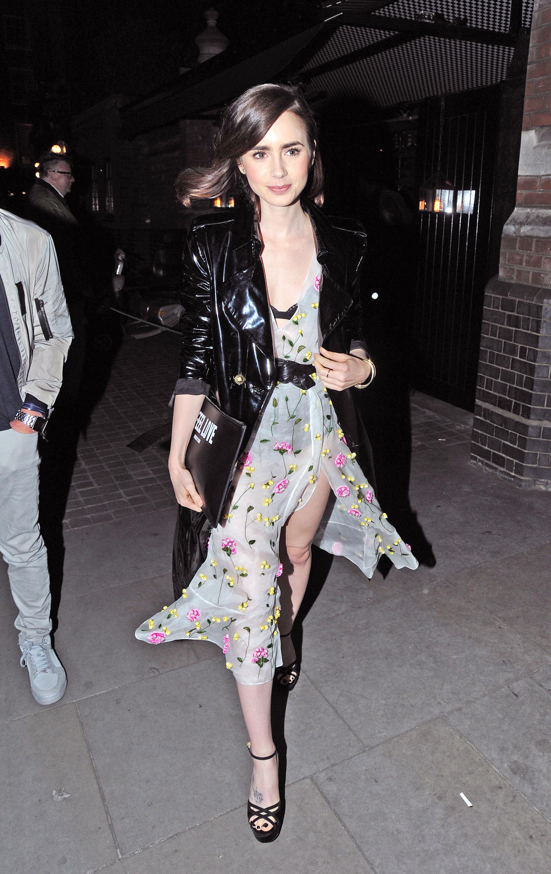 Lily Collins dined out at Chiltern Firehouse