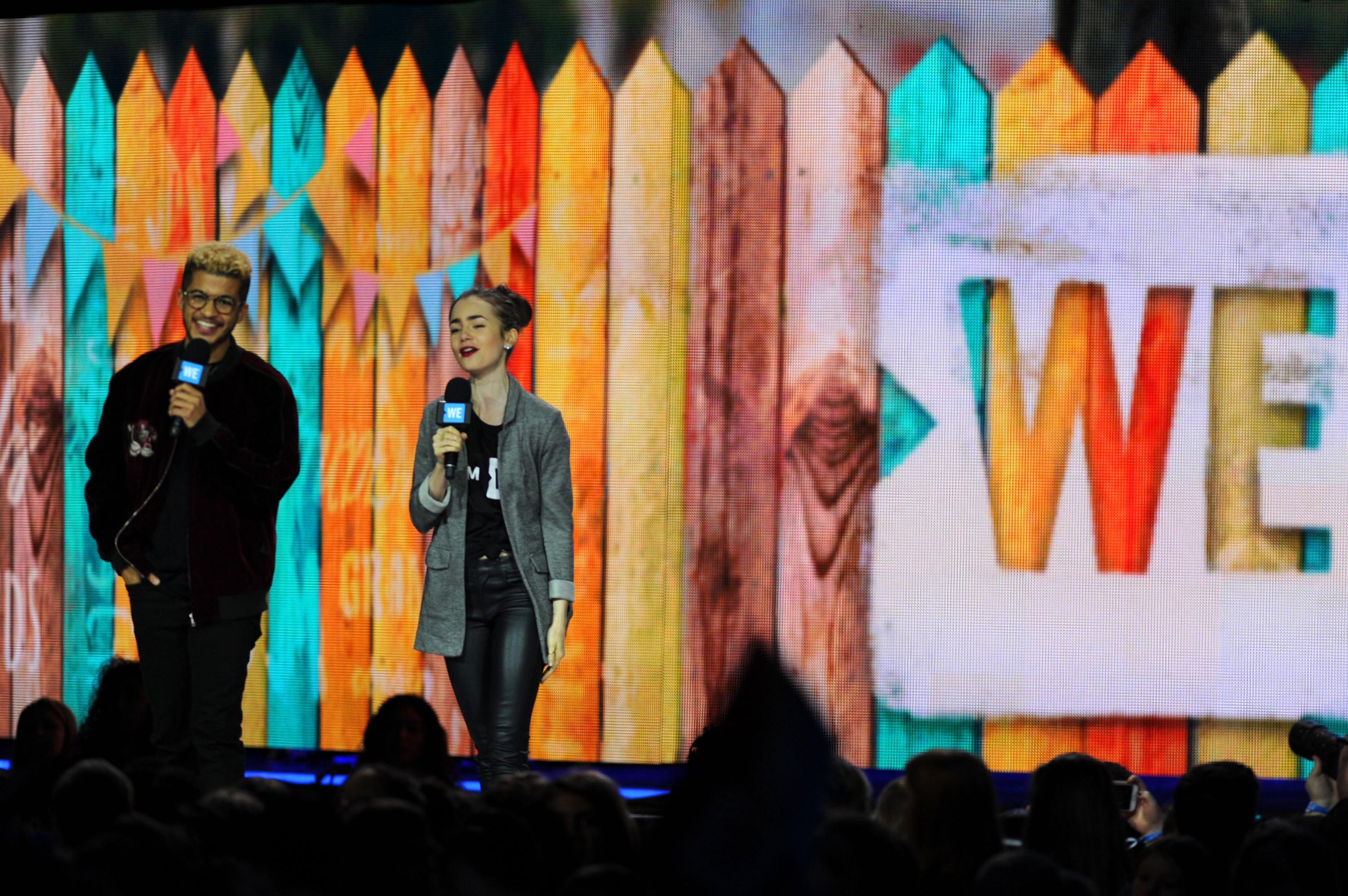 Lily Collins attends WE Day