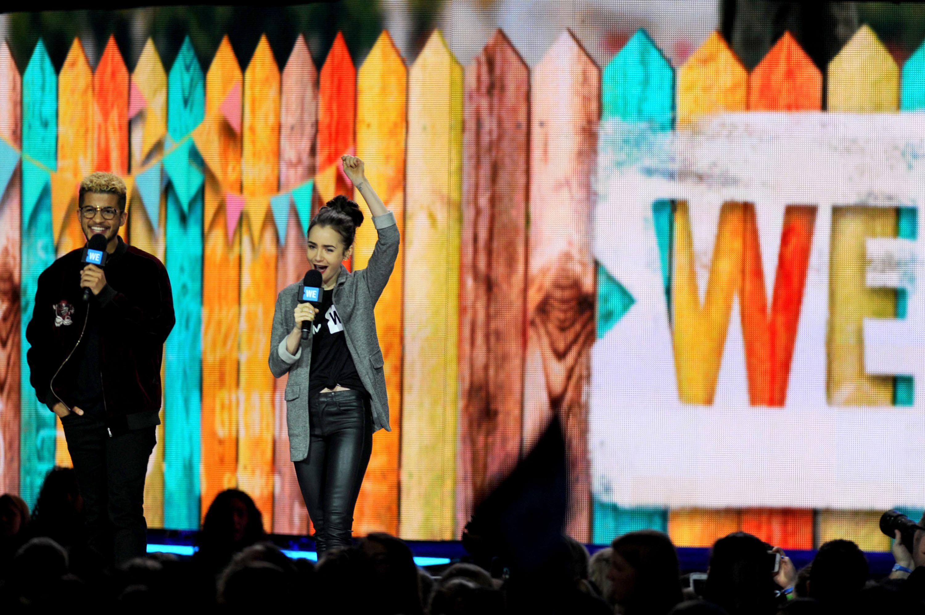 Lily Collins attends WE Day