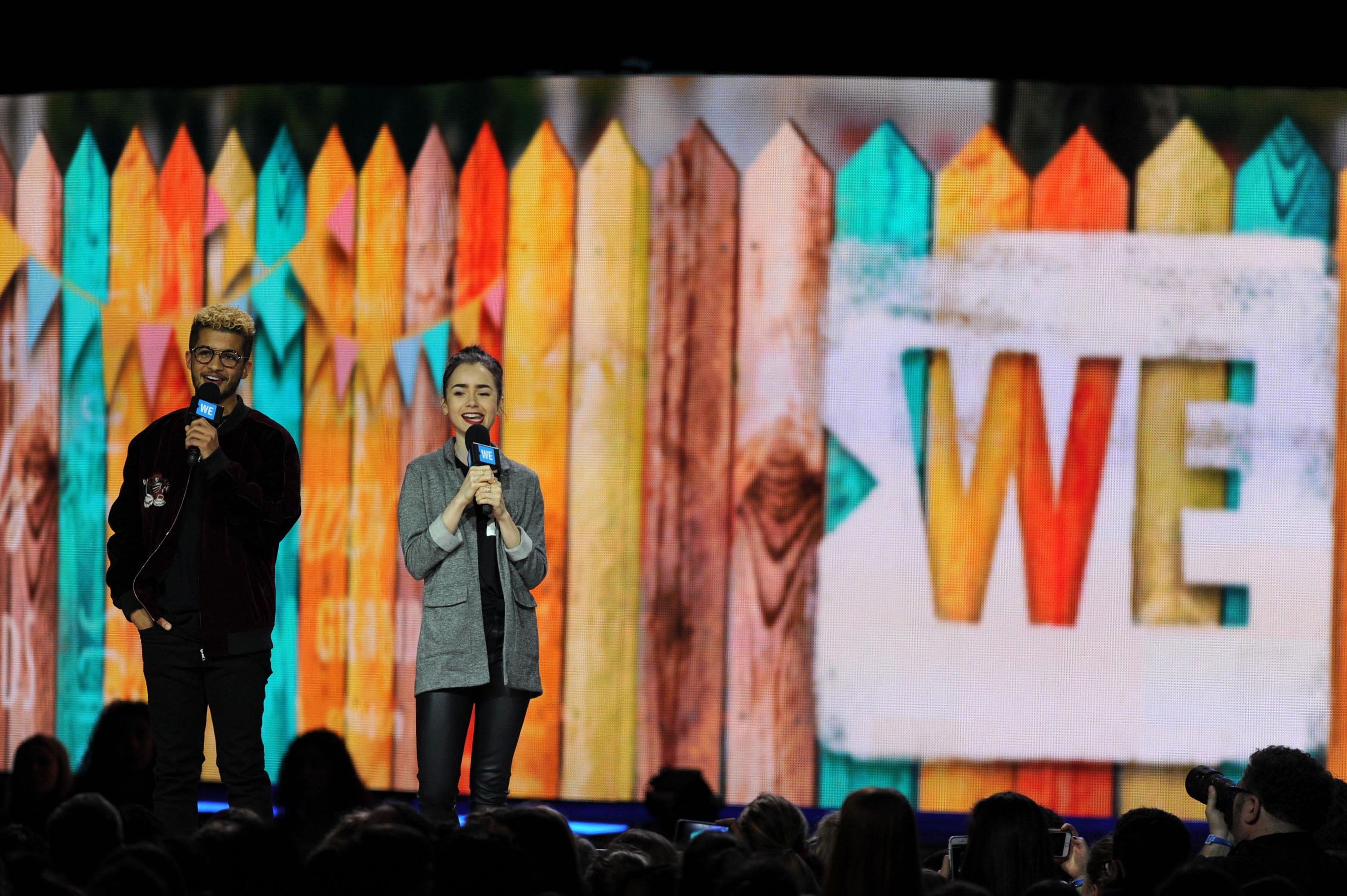 Lily Collins attends WE Day