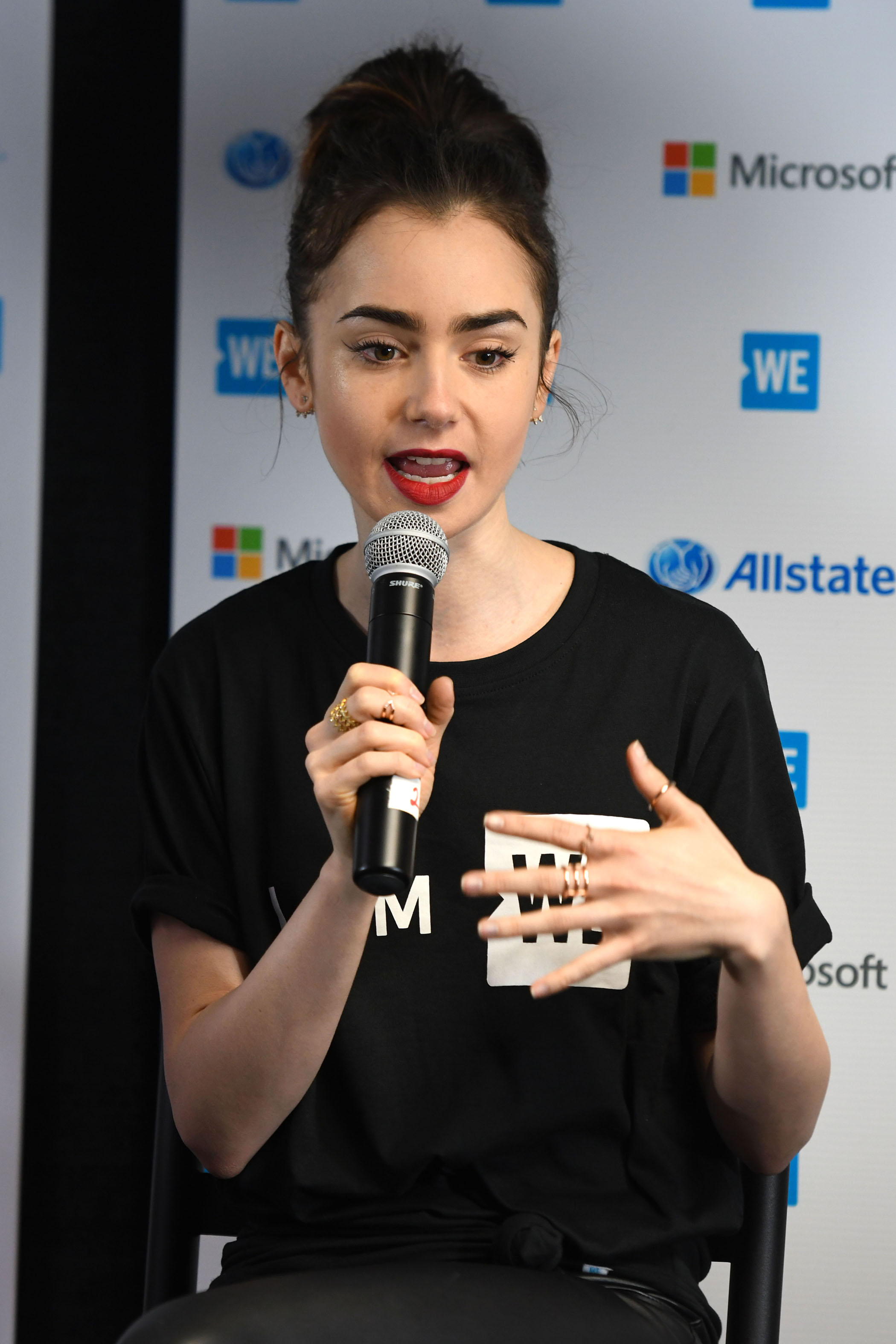 Lily Collins attends WE Day