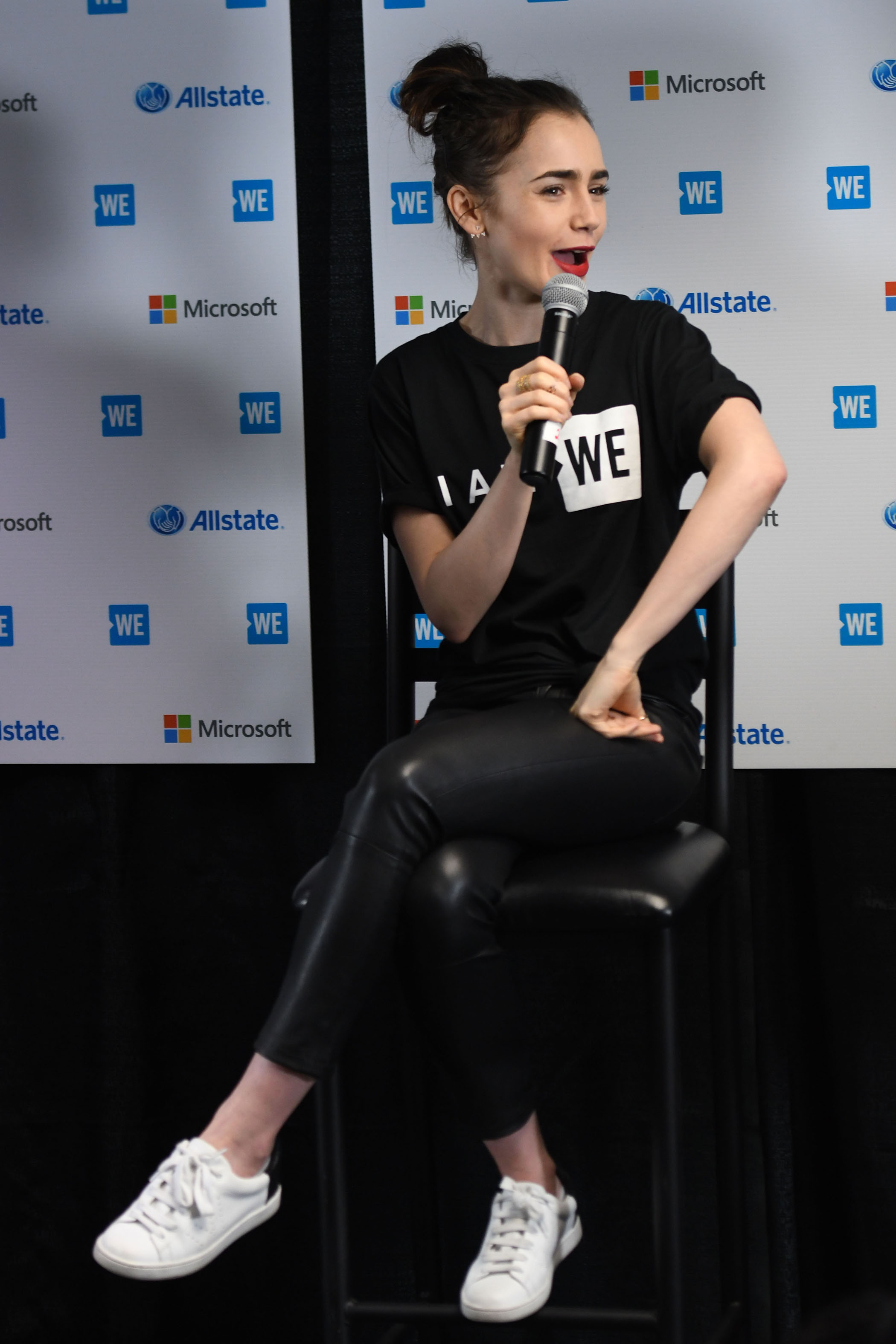 Lily Collins attends WE Day