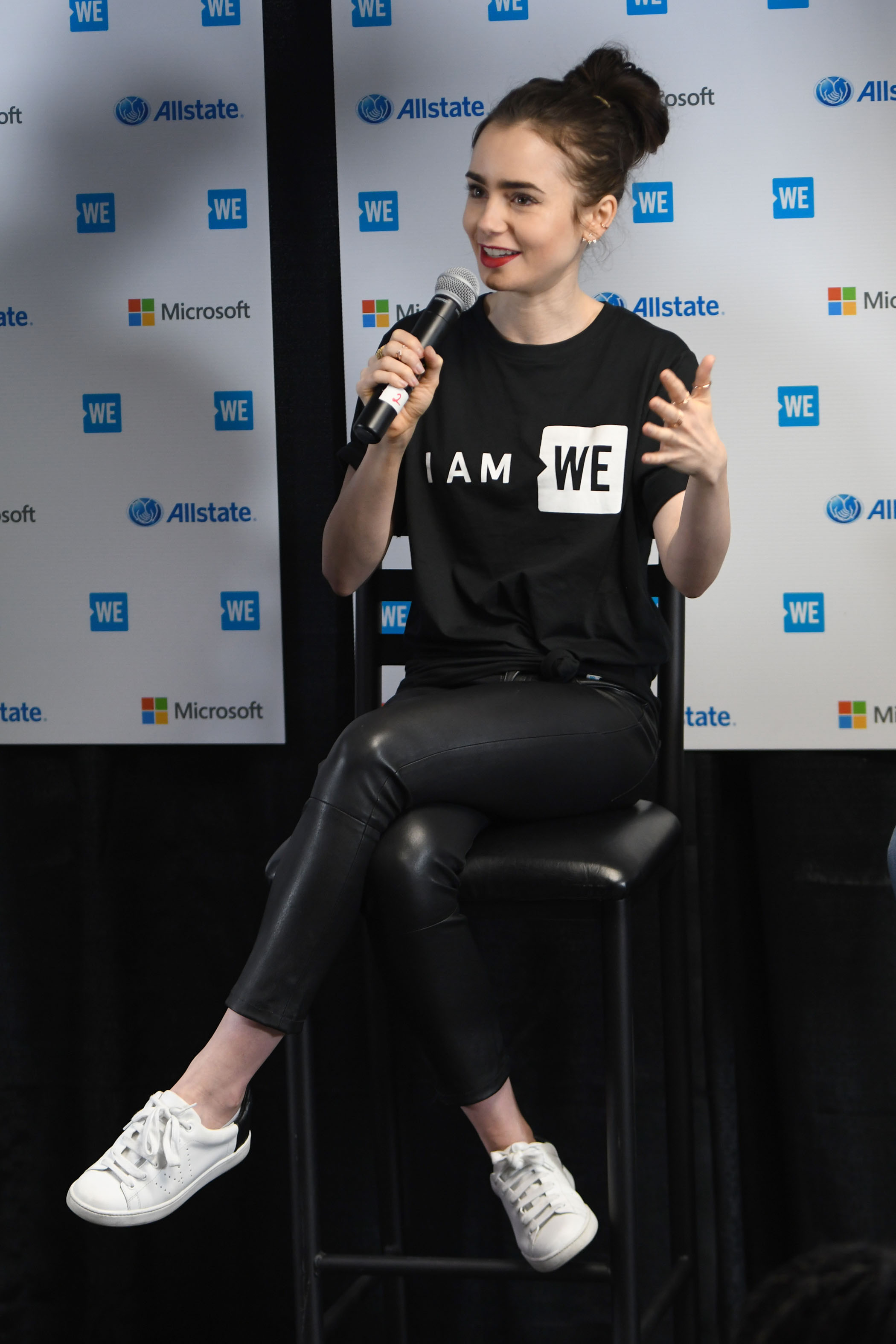 Lily Collins attends WE Day