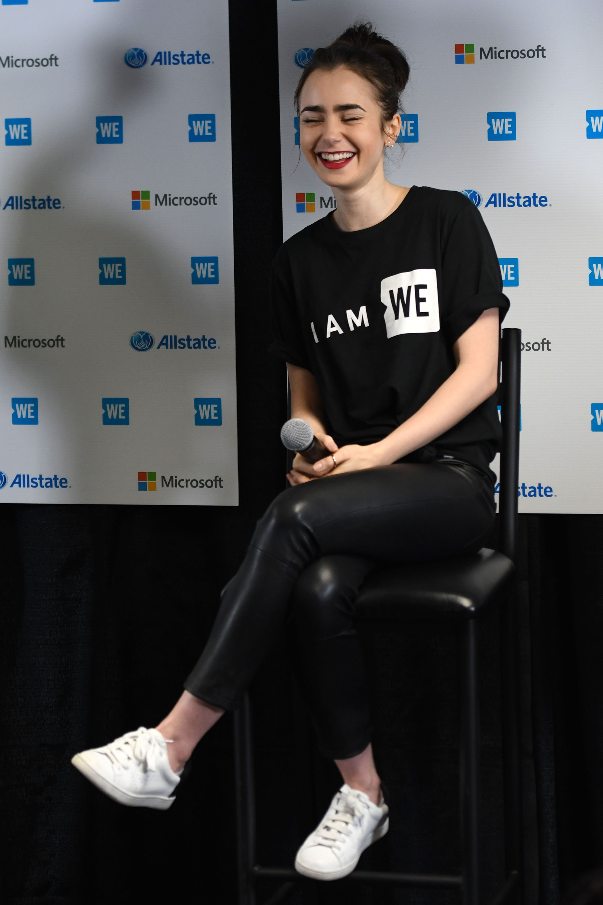 Lily Collins attends WE Day